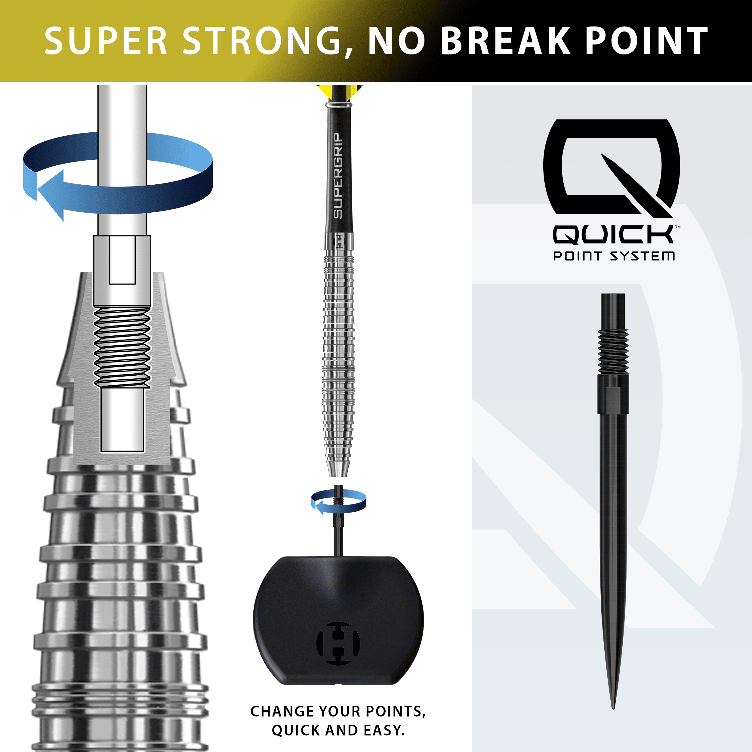 Harrows NX90 Tapered Quick Point Steeldarts Harrows NX90 Tapered Quick Point Steeldarts sind auf diesem Bild abgebildet. Die Darts besitzen ein modernes, schlankes Design.