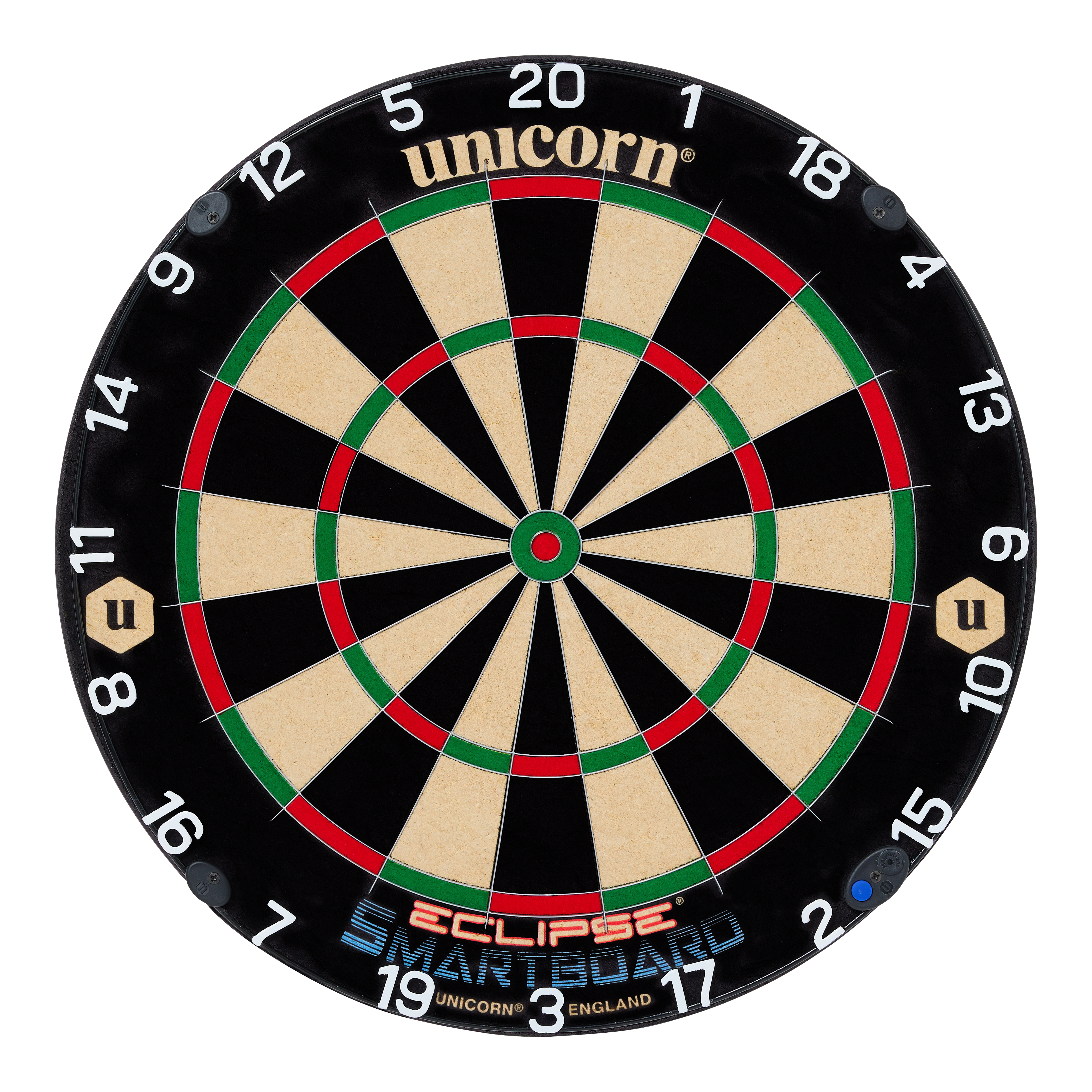 Unicorn Eclipse Smartboard Steeldartboard Unicorn Eclipse Smartboard Steeldartboard ist rund dargestellt. Die Zahlen und Segmente sind präzise.