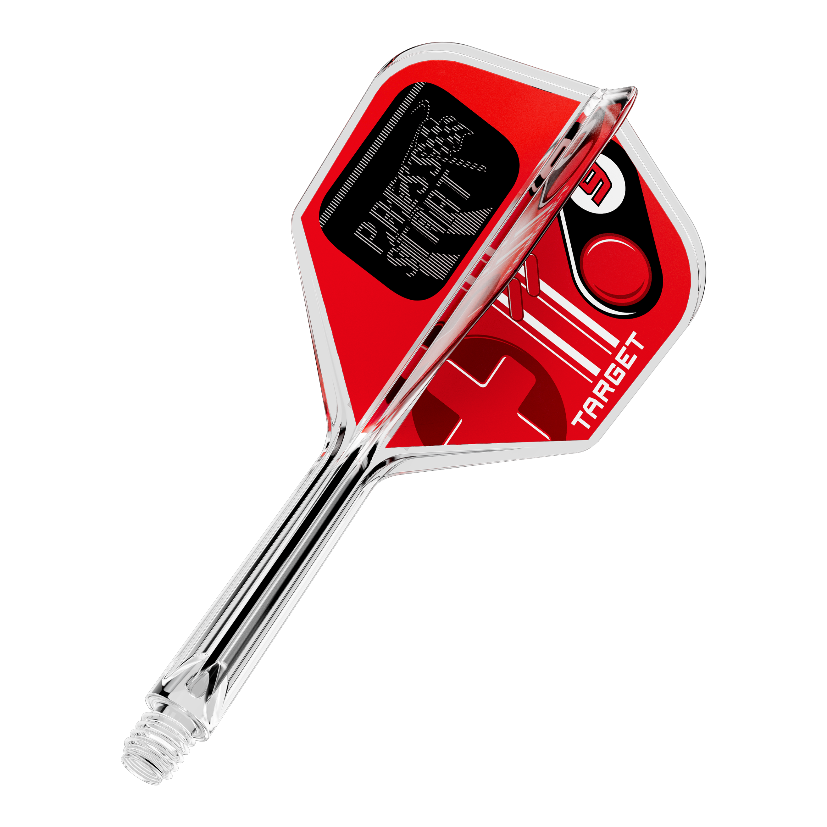 Das Bild stellt das Produkt 410583_Target_K-Flex_PressStart_No6_Flights_26mm_1 dar. Es handelt sich vermutlich um einen Dart-Flight oder einen ähnlichen Artikel.