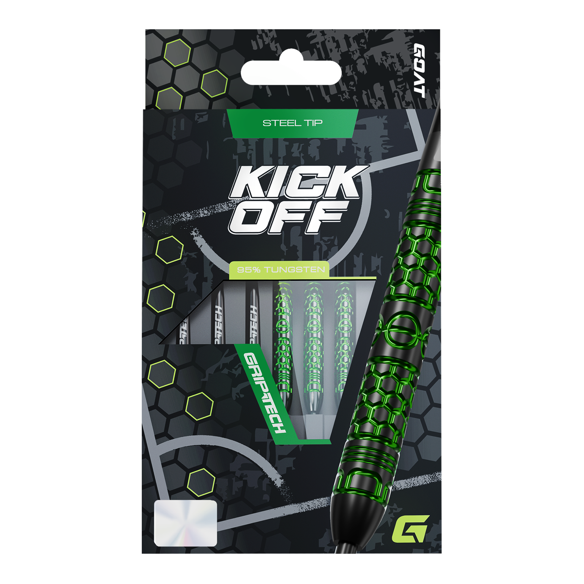 GOAT Kick-Off Steeldarts Das Foto zeigt die GOAT Kick-Off Steeldarts. Dieses Dart-Set zeichnet sich durch eine ansprechende Optik und Funktionalität aus.
