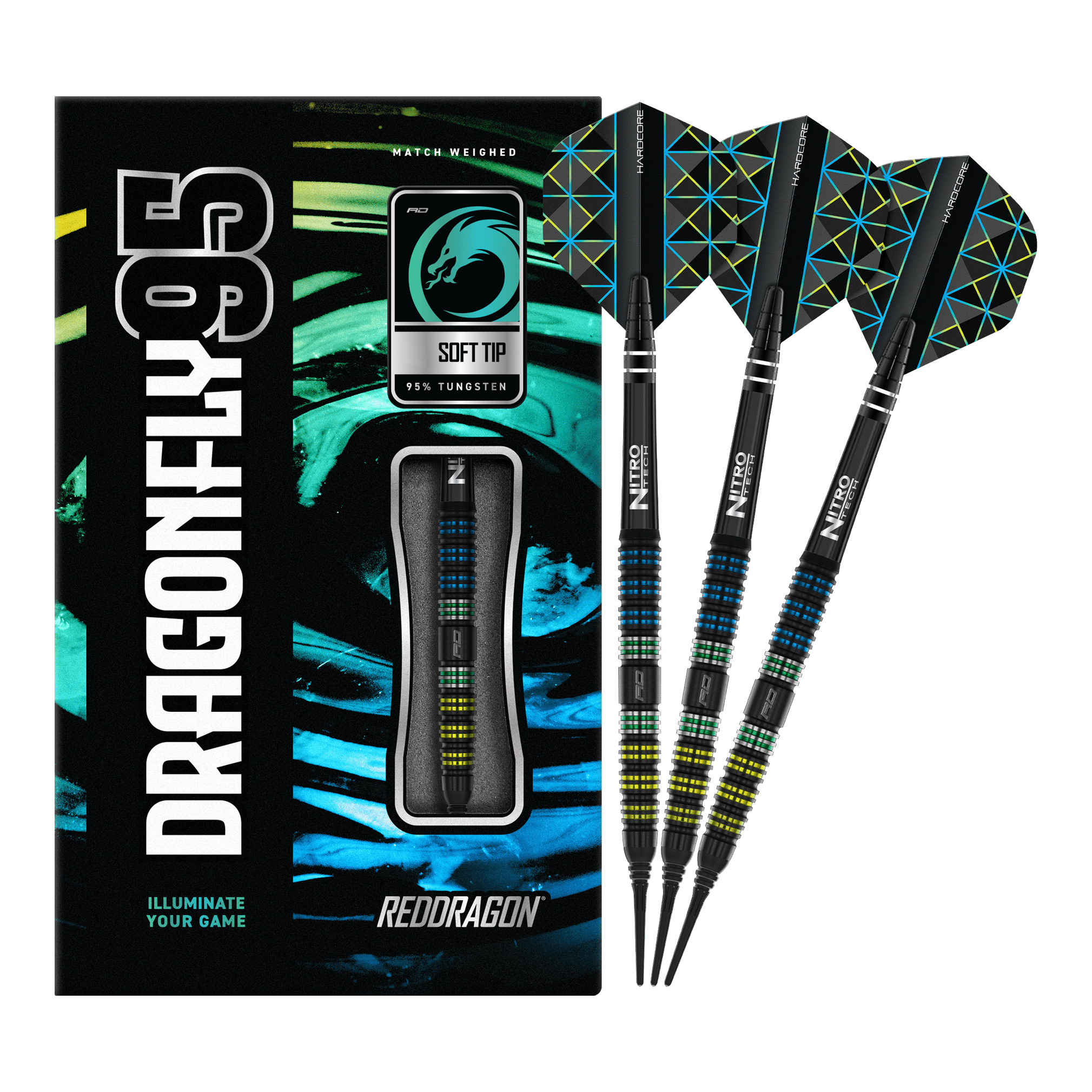 Red Dragon Dragonfly 95 Black Tapered Softdarts - 18g