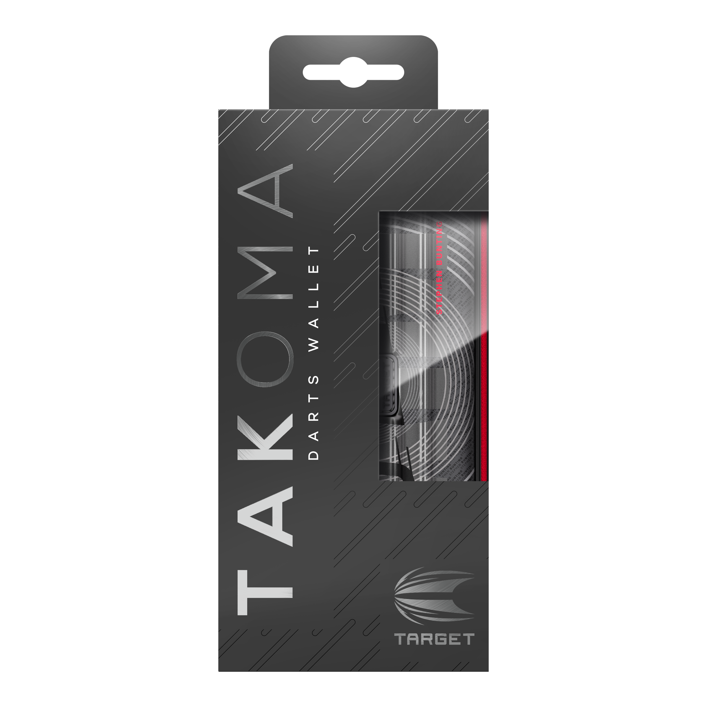 Takoma Ghost Series Stephen Bunting Dartcase Abgebildet ist das Takoma Ghost Series Stephen Bunting Dartcase. Es handelt sich um ein Darts-Etui aus der Ghost Series von Stephen Bunting.