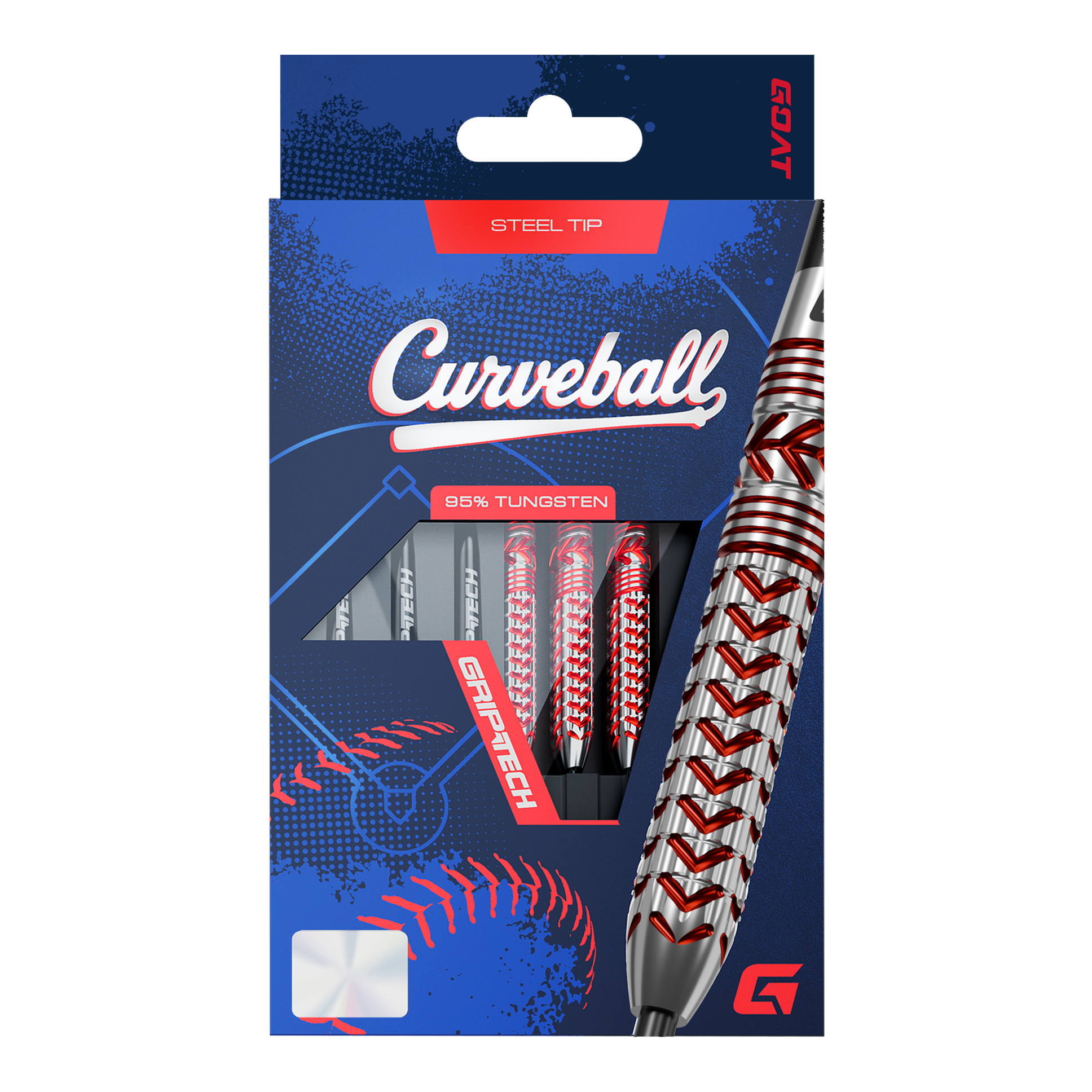 GOAT Curveball Steeldarts Das Foto stellt die GOAT Curveball Steeldarts dar. Die Pfeile sind klar und deutlich zu erkennen.