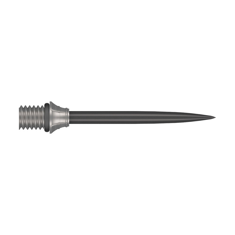 Abgebildet sind die Shot Fynx Conversion Points mit einer Länge von 32 mm. Es handelt sich um Spitzen für Darts zur Umwandlung von Soft- in Steeldart.