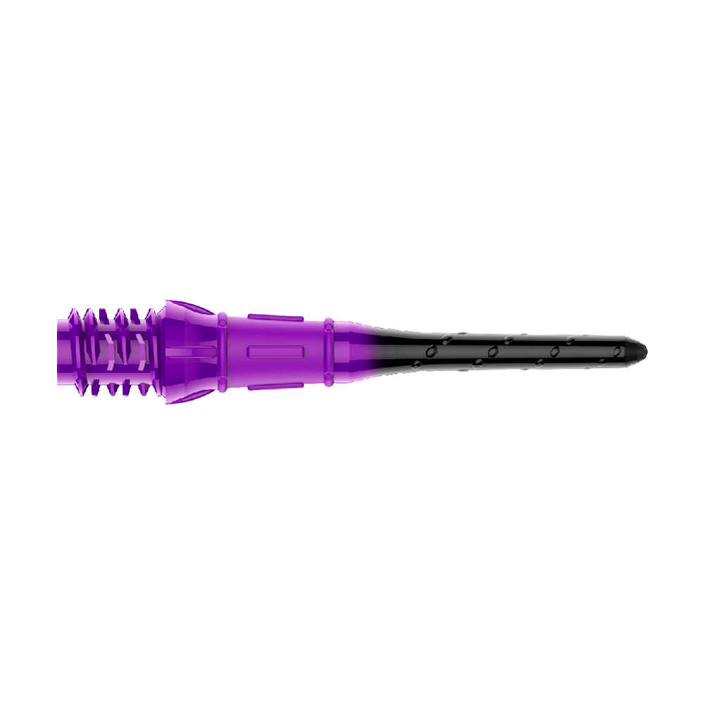 L-Style Premium Lippoint Gradiation Dartspitzen (30er Pack) Abgebildet sind L-Style Premium Lippoint Dartspitzen im 30er Pack in Schwarz und Lila. Diese Dartspitzen eignen sich für präzises Dartspiel und bieten hohe Qualität.