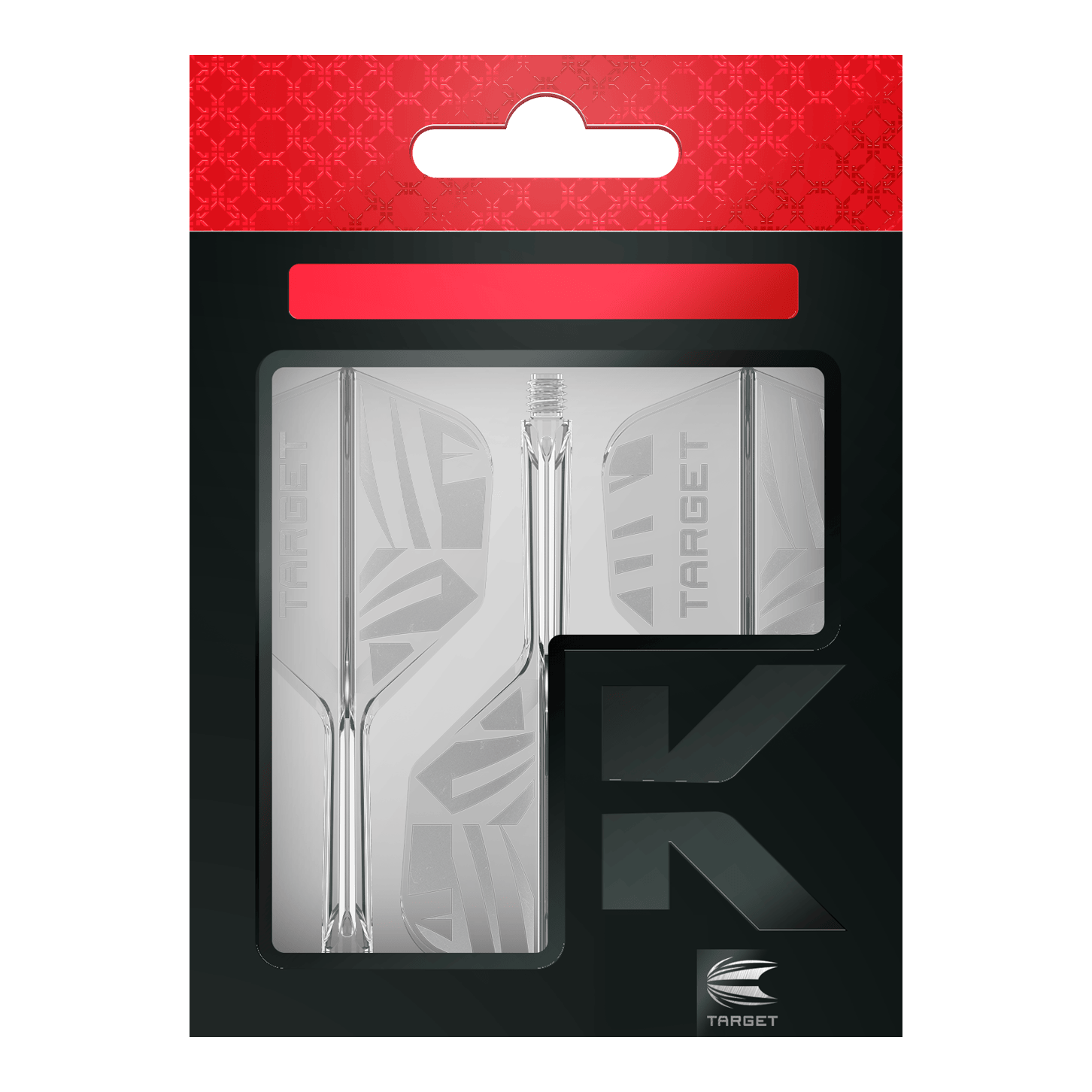 Abgebildet sind die Target K-Flex Clear No6 Flights. Diese Flights sind durchsichtig und dienen zur Stabilisierung der Darts.