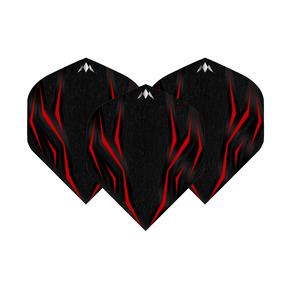 Mission Lava Red No6 Flights Das Bild zeigt die Mission Lava Red No6 Flights. Es sind rote Flights für Dartpfeile.