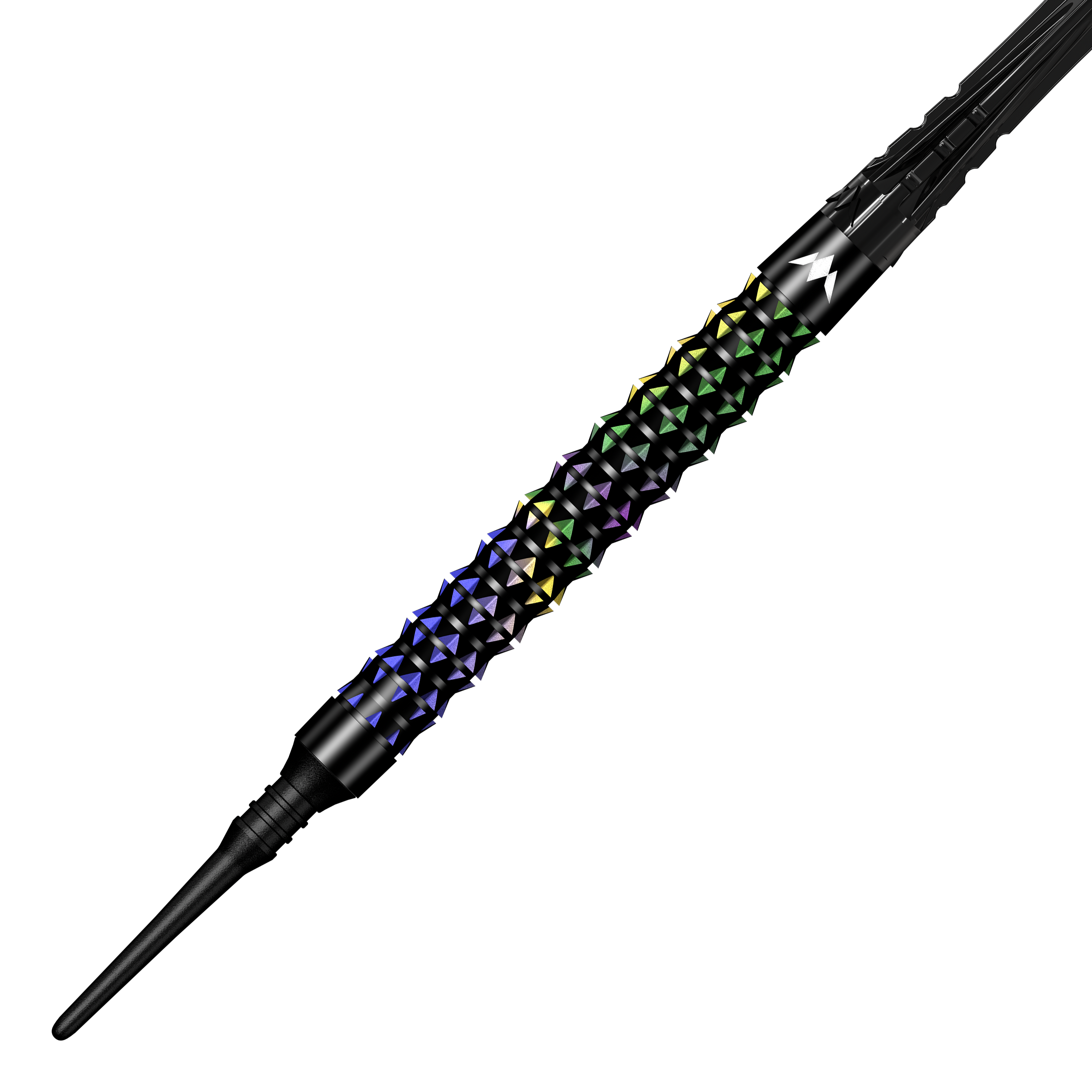 Mission Black Opal Softdarts - 20g Mission Black Opal Softdarts - 20g wird seitlich präsentiert. Das Design betont die schwarze Oberfläche und die hochwertige Verarbeitung.