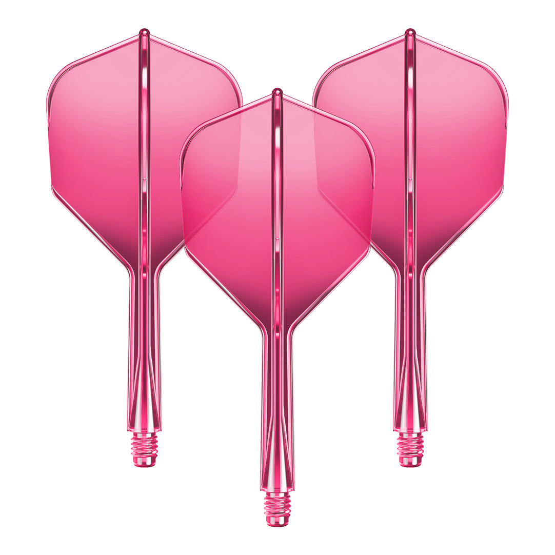GOAT A1R No6 Flight-Shaft-System - Neon Pink Zu sehen ist ein Flight-Shaft-System für Darts in Neonpink mit 26mm Länge. Das Produkt ist ein Set, wahrscheinlich GOAT A1R No6.