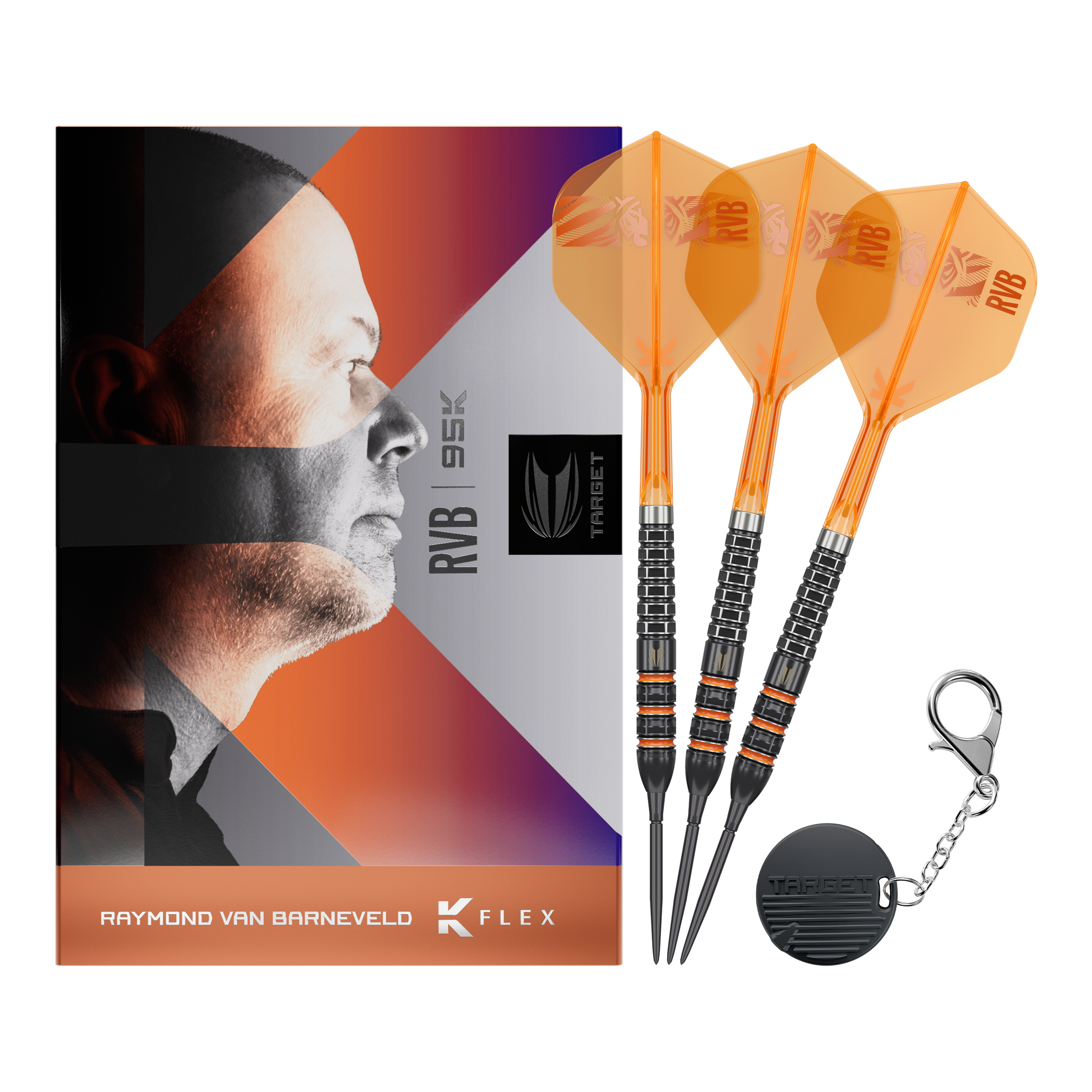 Target Raymond Van Barneveld 95K Swiss Points Steeldarts Das Bild zeigt die vollständigen Target Raymond Van Barneveld 95K Swiss Points Steeldarts. Dieses Modell richtet sich an ambitionierte Dartspieler.