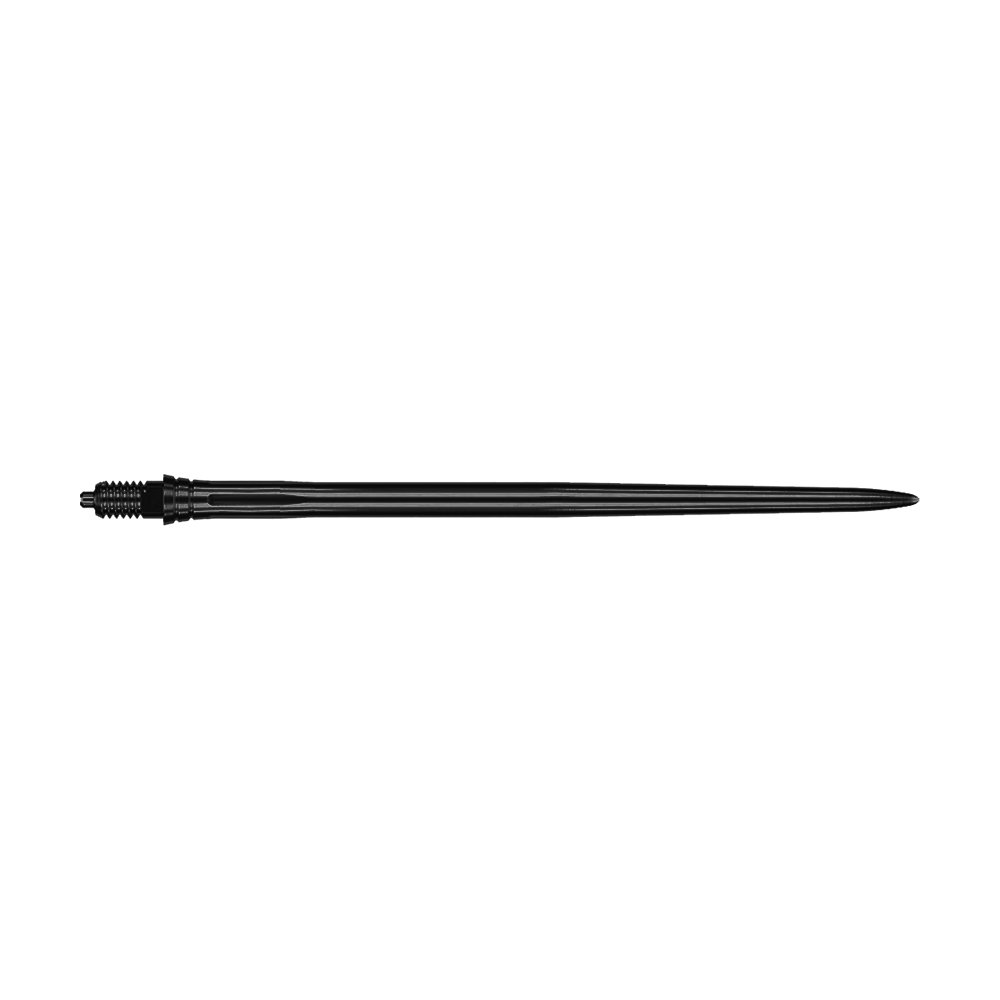 Dartspitzen in Schwarz mit einer Länge von 50mm sind abgebildet. Sie haben ein glattes Design und sind für Softdarts gedacht.