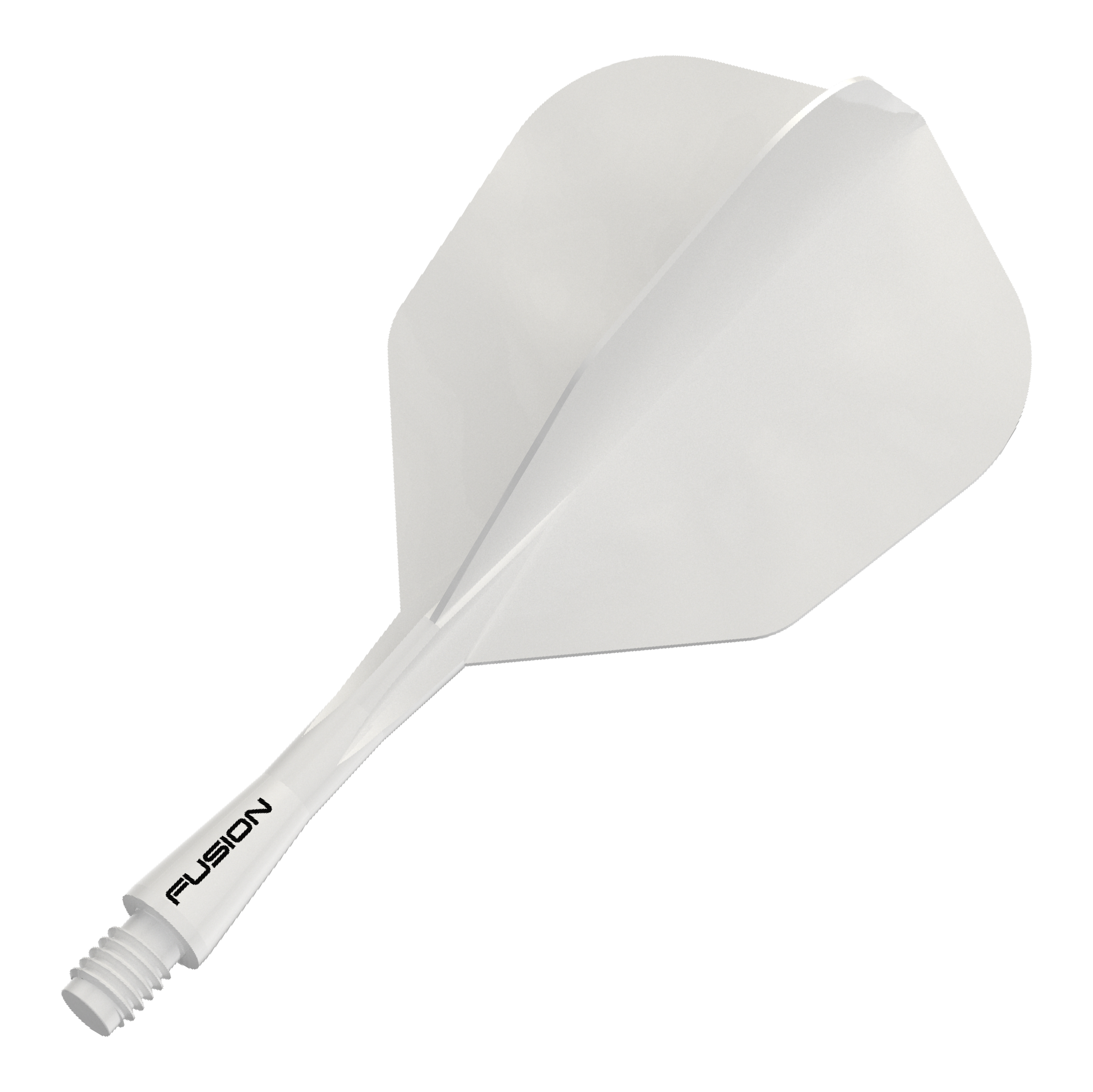 Winmau Fusion Flight-Shaft-System No6 Solid White Das Bild zeigt das Winmau Fusion Flight Shaft System No6 in Weiß, 22mm. Abgebildet ist vermutlich ein Dart-Zubehörteil.