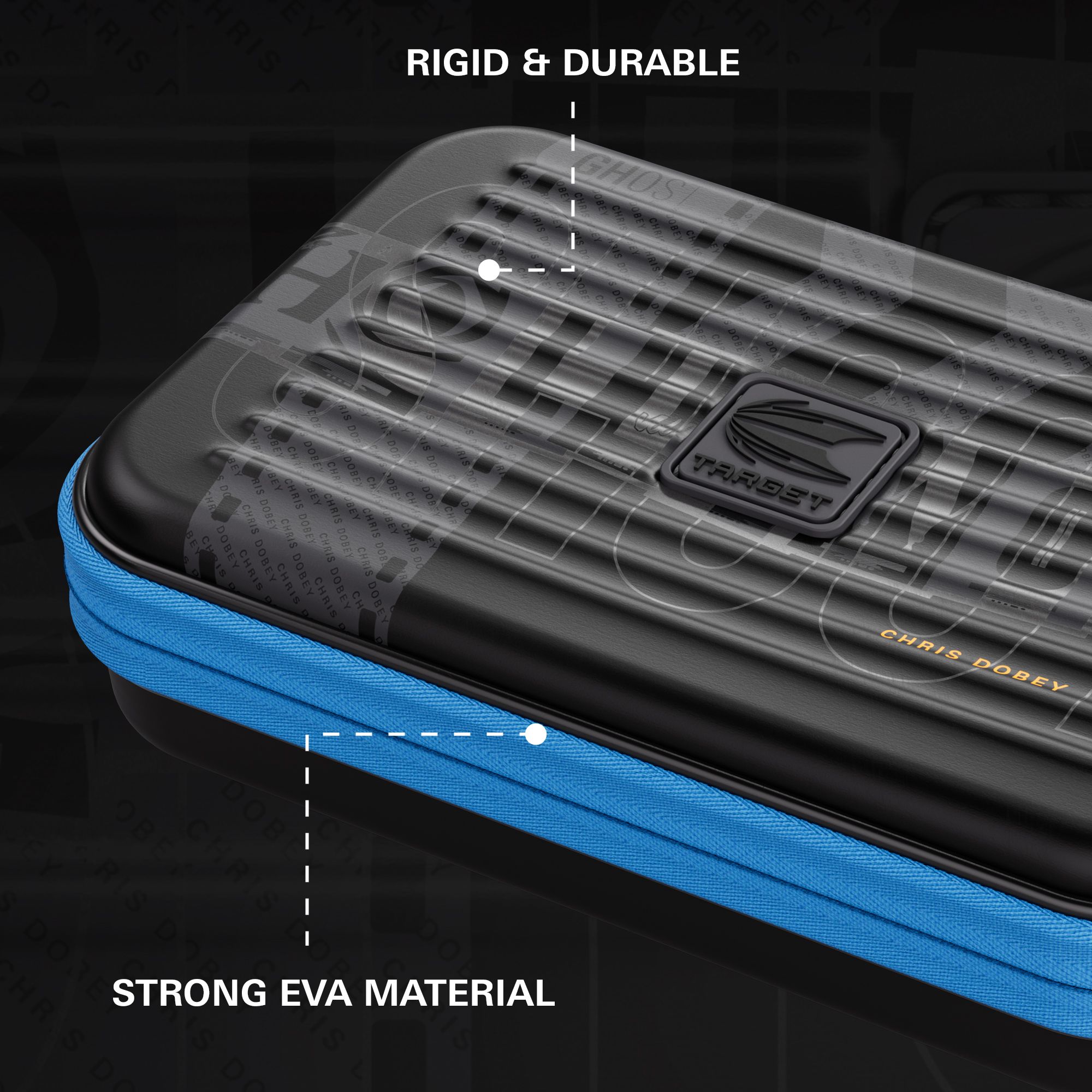 Takoma XL Ghost Series Chris Dobey Dartcase Das Bild zeigt das Takoma XL Ghost Series Chris Dobey Dartcase. Dieses Dartcase ist für Darts-Fans geeignet und wurde nach dem Spieler Chris Dobey benannt.