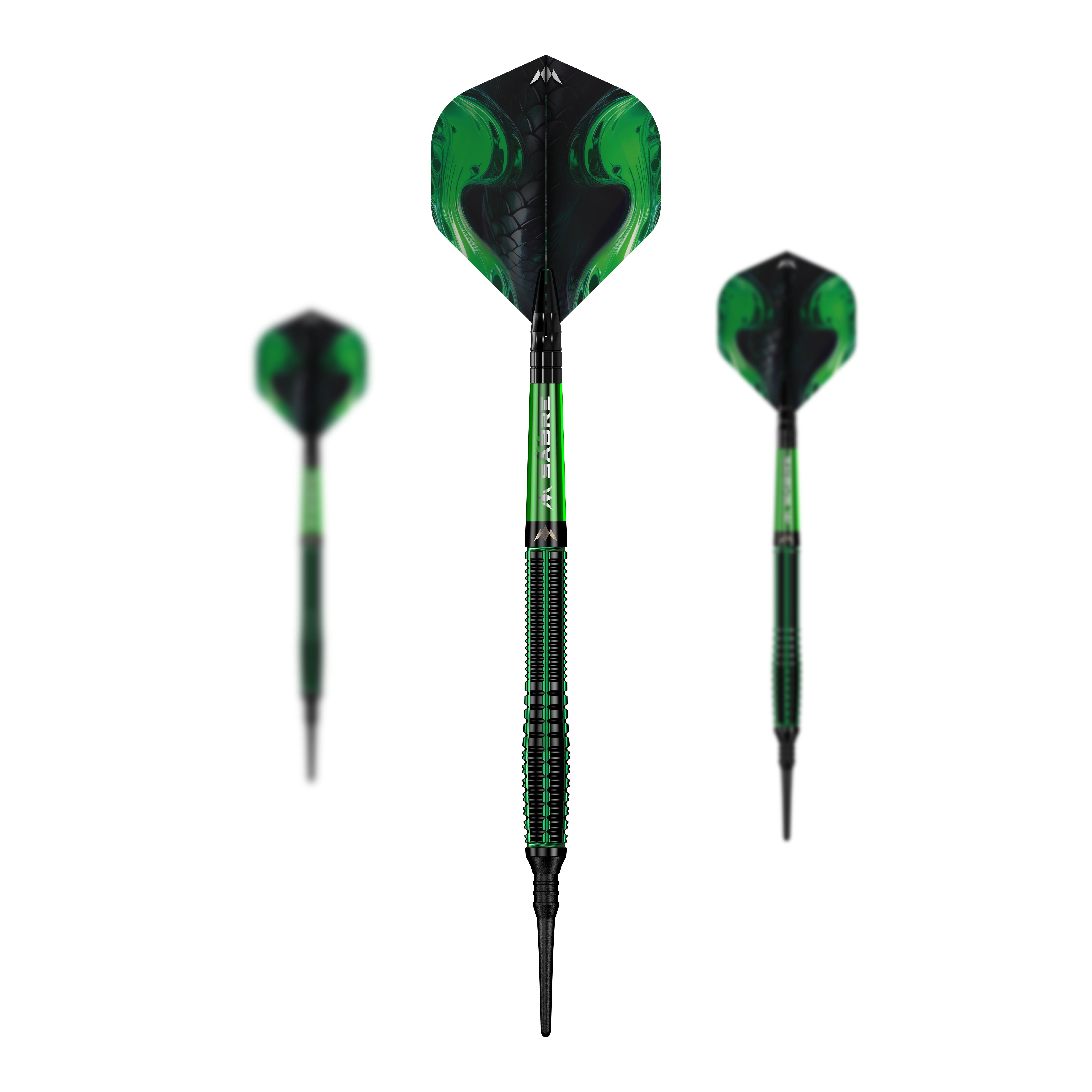 Mission Venom Softdarts - 20g Mehrere Mission Venom Softdarts - 20g liegen als Set nebeneinander. Die Materialien erscheinen hochwertig.