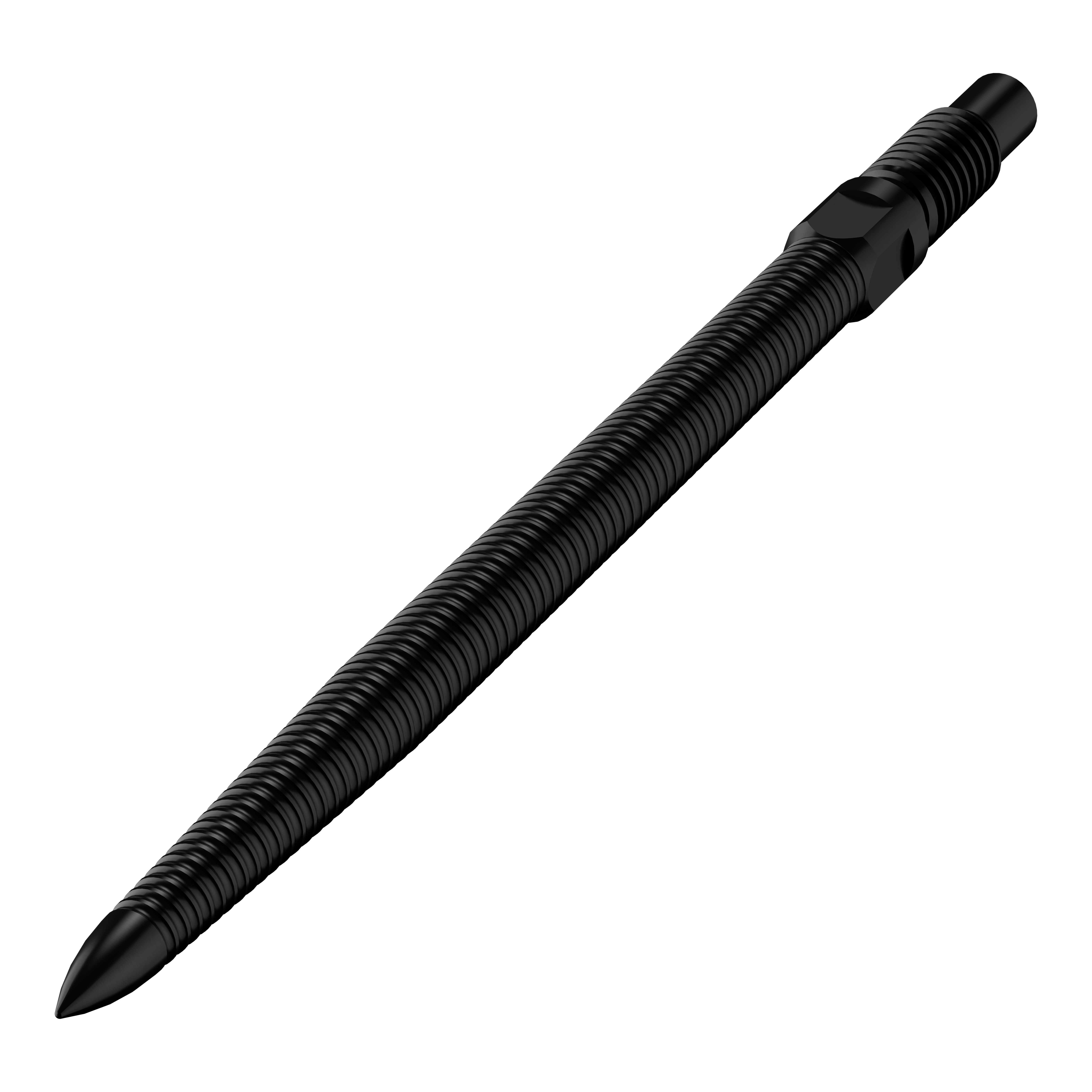 Bulls NL Convertible Point Dartspitzen - Micro Grip - Schwarz Das Bild zeigt eine einzelne schwarze Dartspitze mit feiner MicroGrip-Struktur. Diese trägt den Namen BU57704_BullsNL_Convertible_Points_MicroGrip_Schwarz_32mm_2.