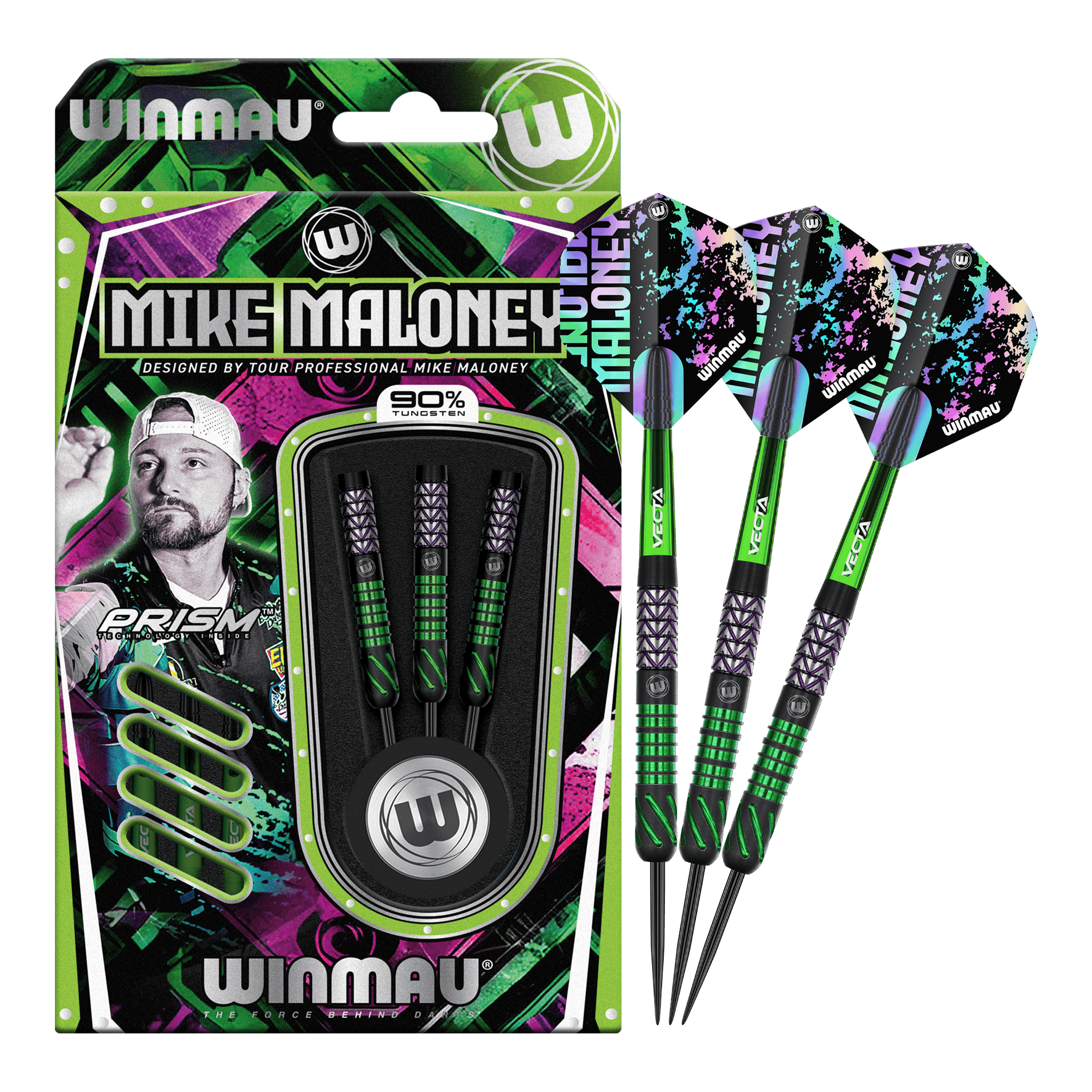 Das Bild zeigt die Winmau Mike Maloney Steeldarts. Diese Darts sind bekannt für ihre hohe Qualität.