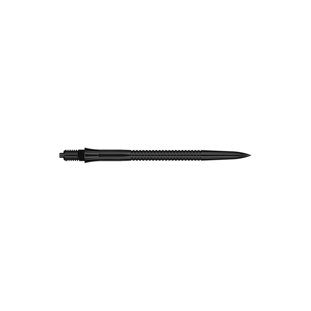 Zu sehen sind schwarze, gerillte Dartspitzen mit 36 mm Länge. Die Datei wird EVO203_Caliburn_EZ-EVO_Dartspitzen_Grooved_Schwarz_36mm_2 genannt.