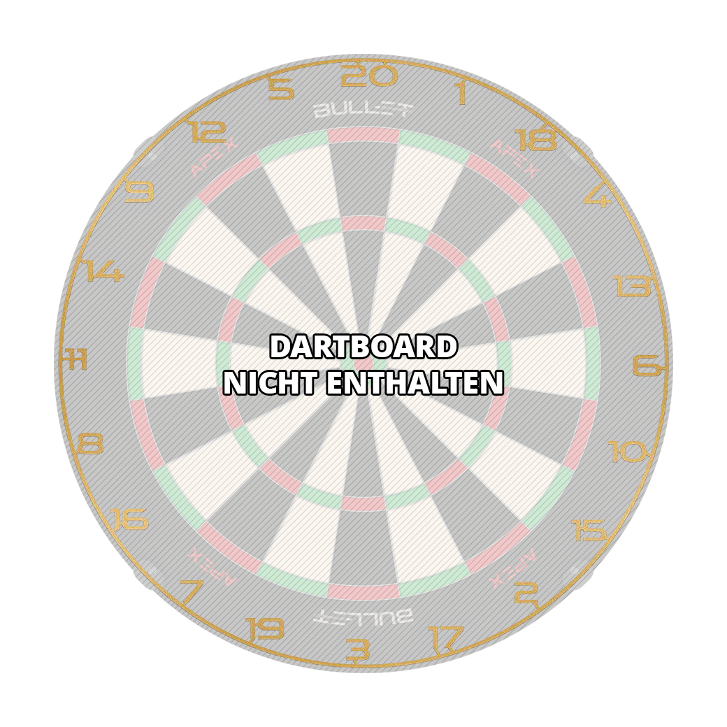 Bullet Dartboard Zahlenring Das Bild stellt einen Dartboard Zahlenring in goldener Farbe dar. Es geht um das Produkt 'BT1000160 Bullet Dartboard Zahlenring Gold 3'.