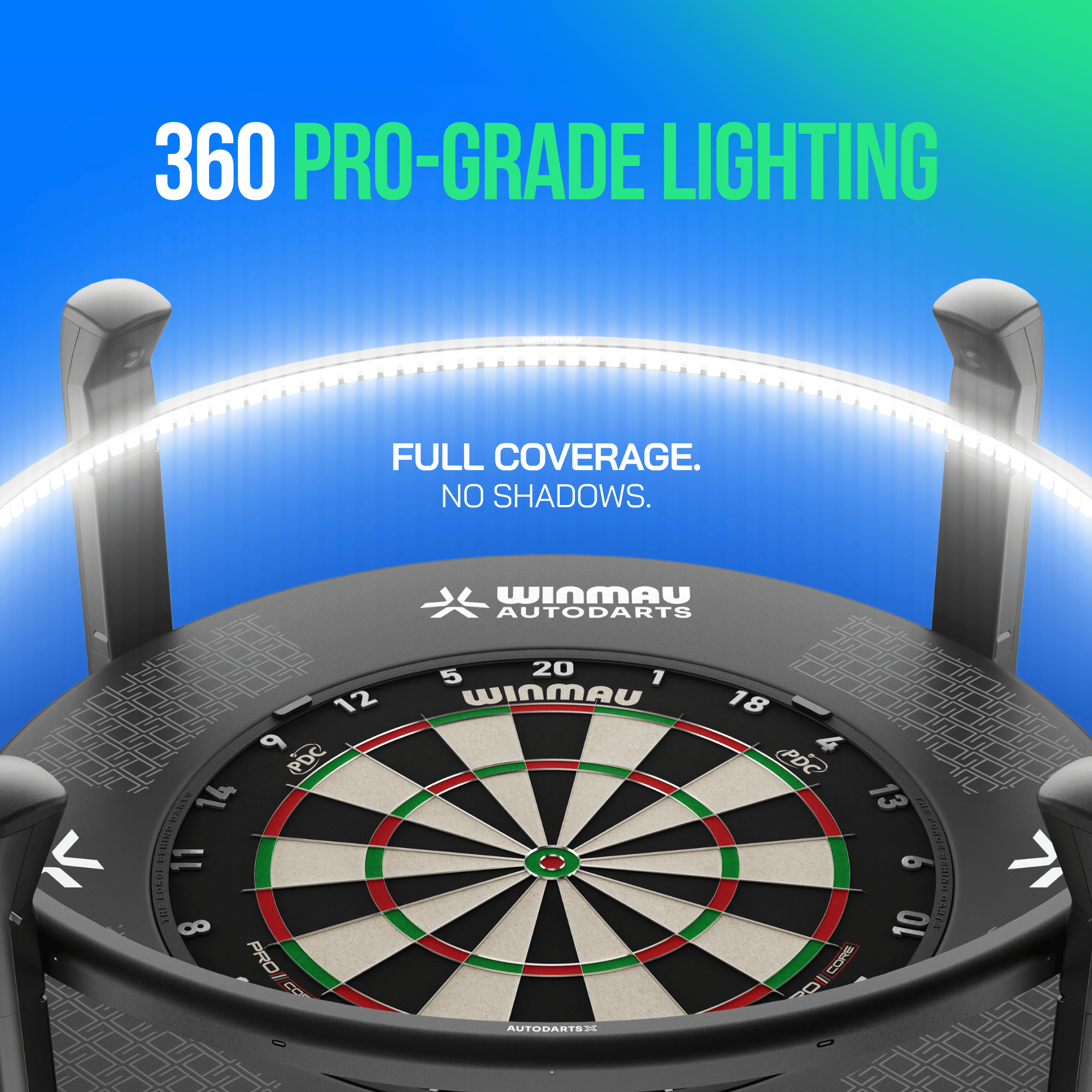 Winmau Autodarts X Autoscoring-System Zu sehen ist das Winmau Autodarts X Autoscoring-System. Es dient der automatischen Auswertung beim Darts-Spiel.
