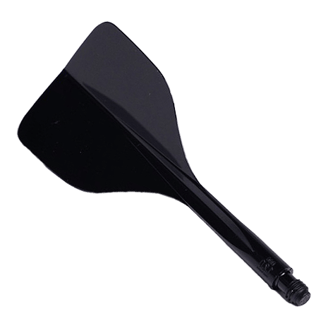 Condor Axe 120 Flight-System Schwarz - Small Das Bild zeigt das Produkt "Condor Axe 120 Flight-System Schwarz - Small". Es handelt sich um ein schwarzes Dart-Flight-System mit kleiner Größe.