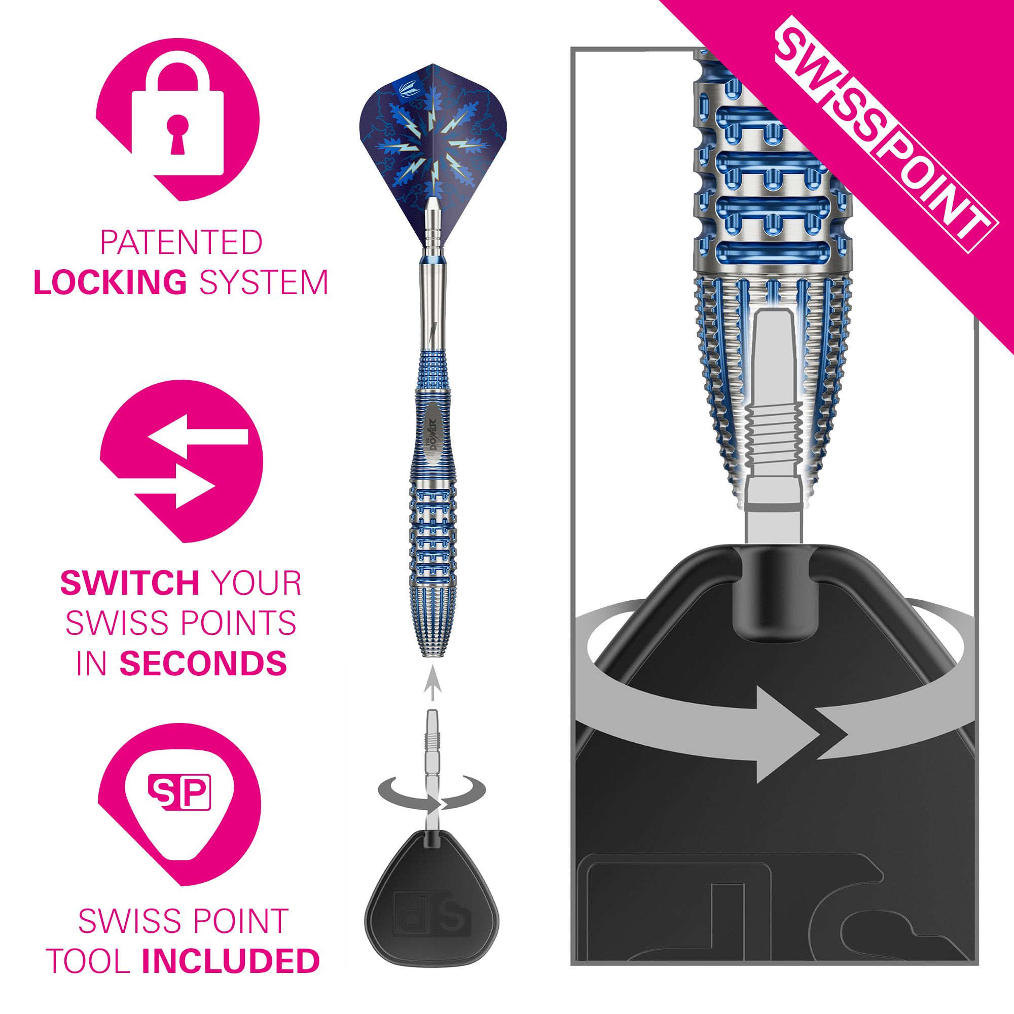 Target Phil Taylor Gx2 Swiss Point Steeldarts Abgebildet sind die Target Phil Taylor Gx2 Swiss Point Steeldarts. Sie eignen sich ideal für Dartspieler und bieten eine hochwertige Verarbeitung.