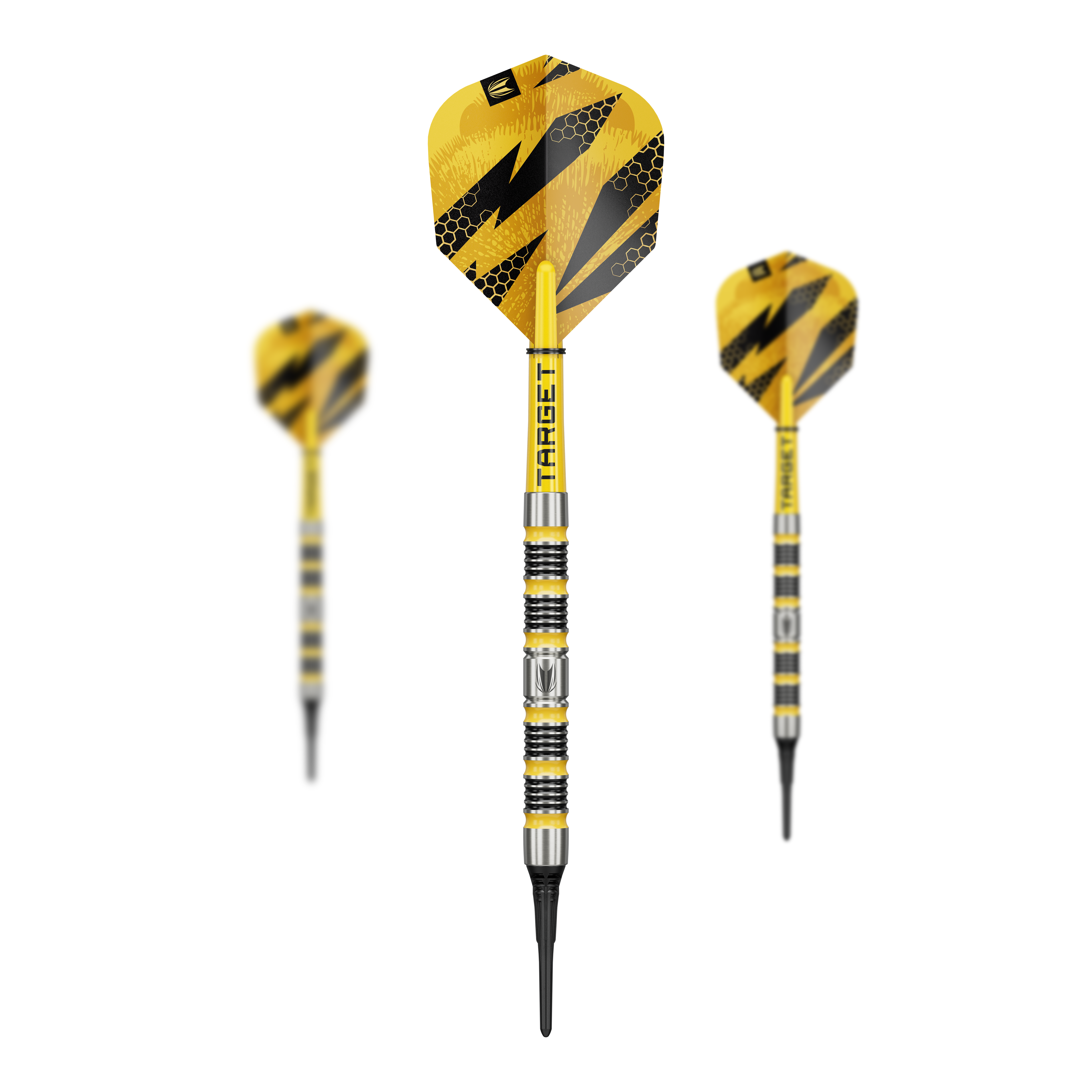 Hier wird das Produkt Target Buzz 11 Softdarts dargestellt. Diese Softdarts bieten ein präzises und angenehmes Spielgefühl.