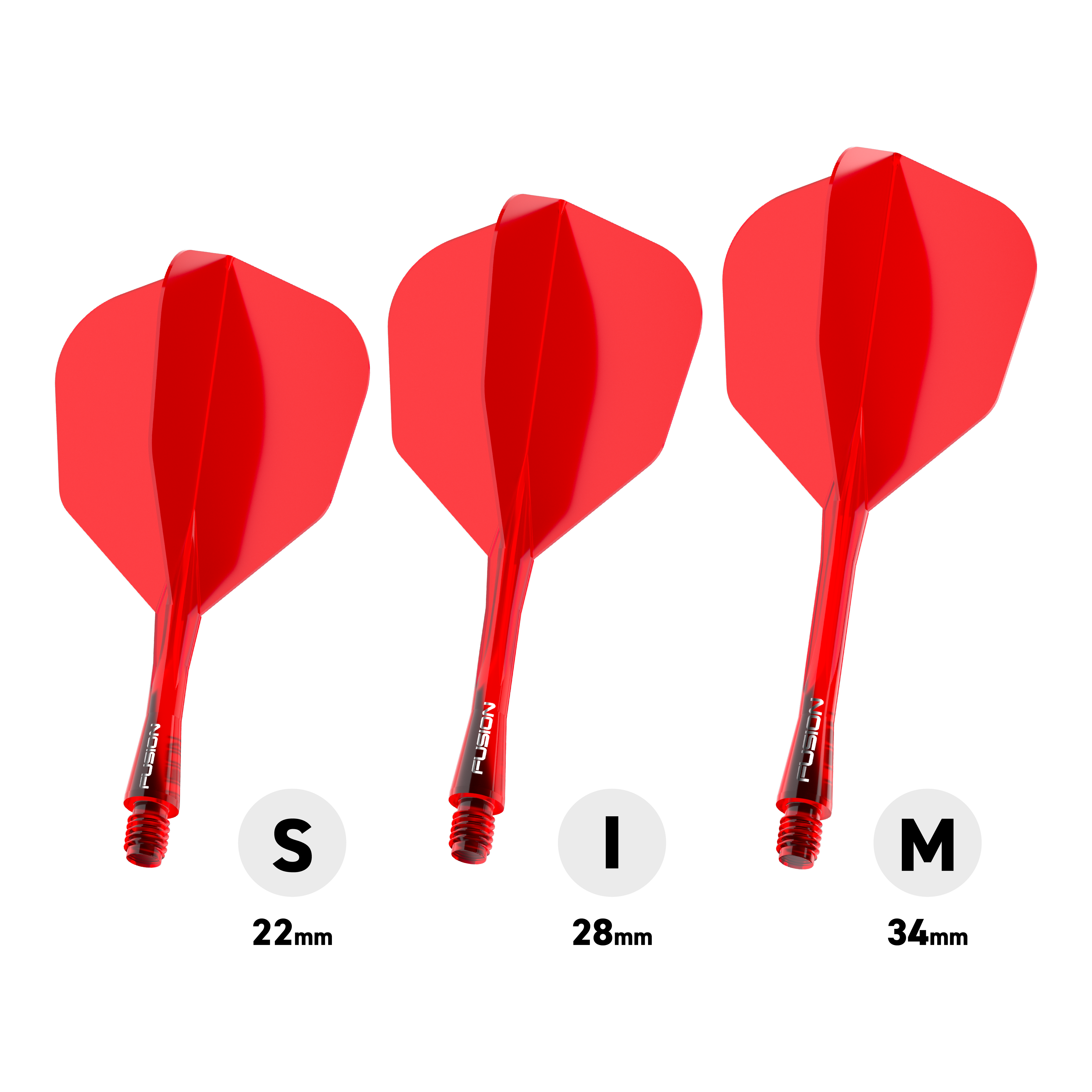 Winmau Fusion Flight-Shaft-System No6 Rot Das Bild stellt das Winmau Fusion Flight-Shaft-System No6 in Rot dar. Dieses System kombiniert Flight und Shaft in einem roten Design.