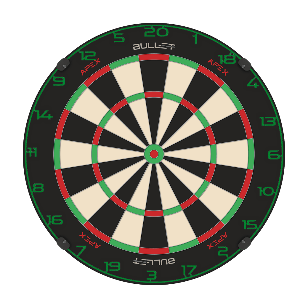 Bullet Dartboard Zahlenring Zwei Zahlenringe werden nebeneinander liegend präsentiert. Die Ziffern sind kontrastreich angeordnet.
