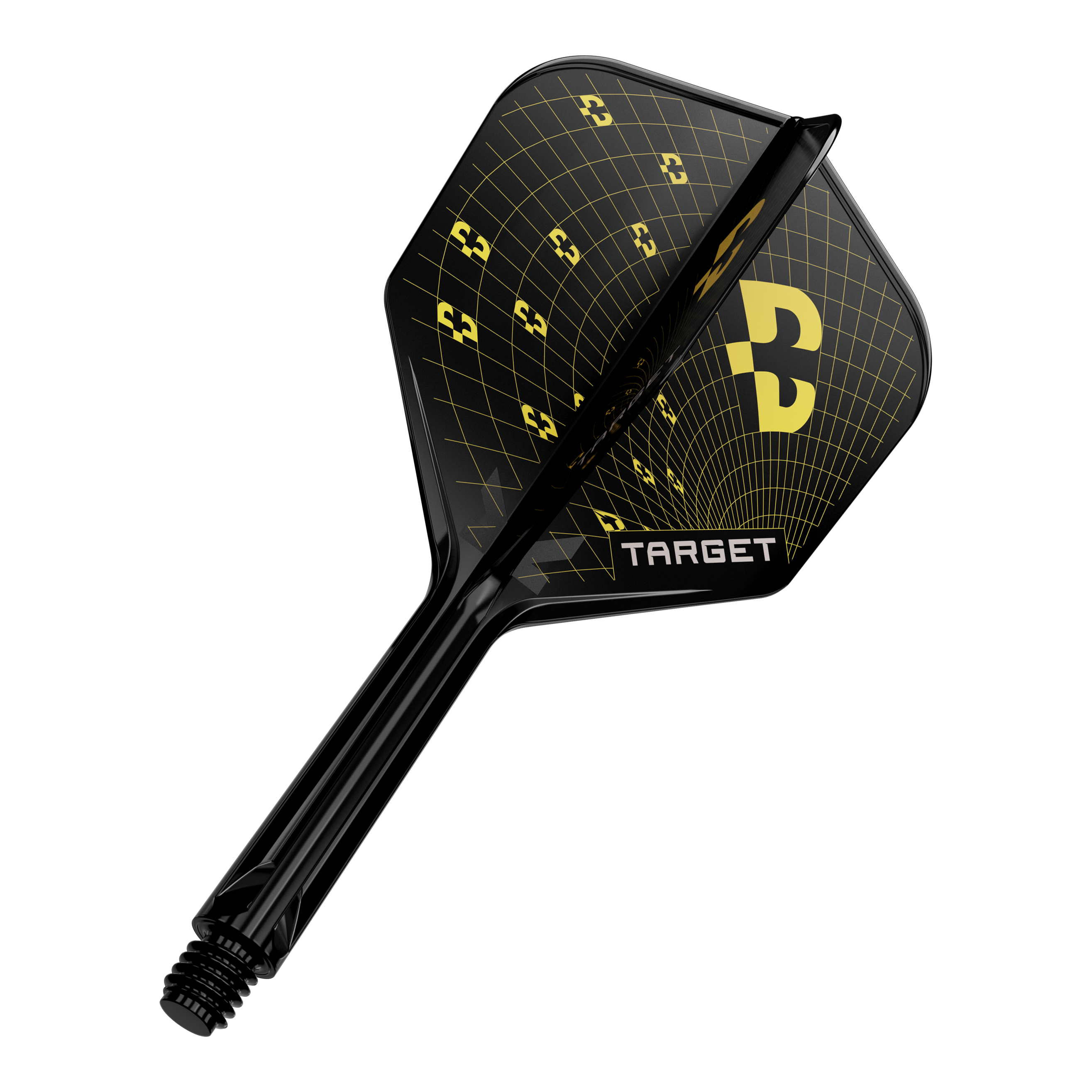 Bild eines Dart-Flights, vermutlich Target K-Flex Bolide No6 in 26mm. Das Produkt ist einzeln dargestellt.