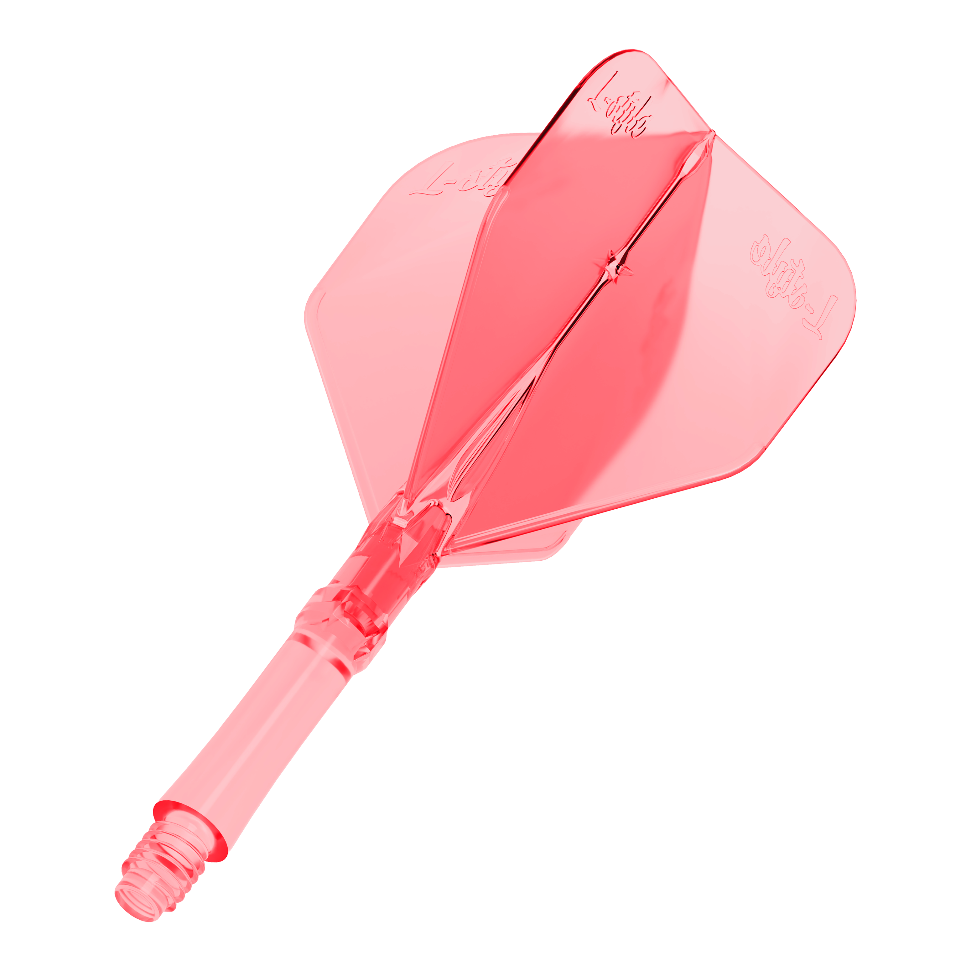 Zu sehen ist das Produkt L-Style L-Sytem Flights - Clear Red. Die roten, durchsichtigen Flights sind Zubehör für Dartpfeile.