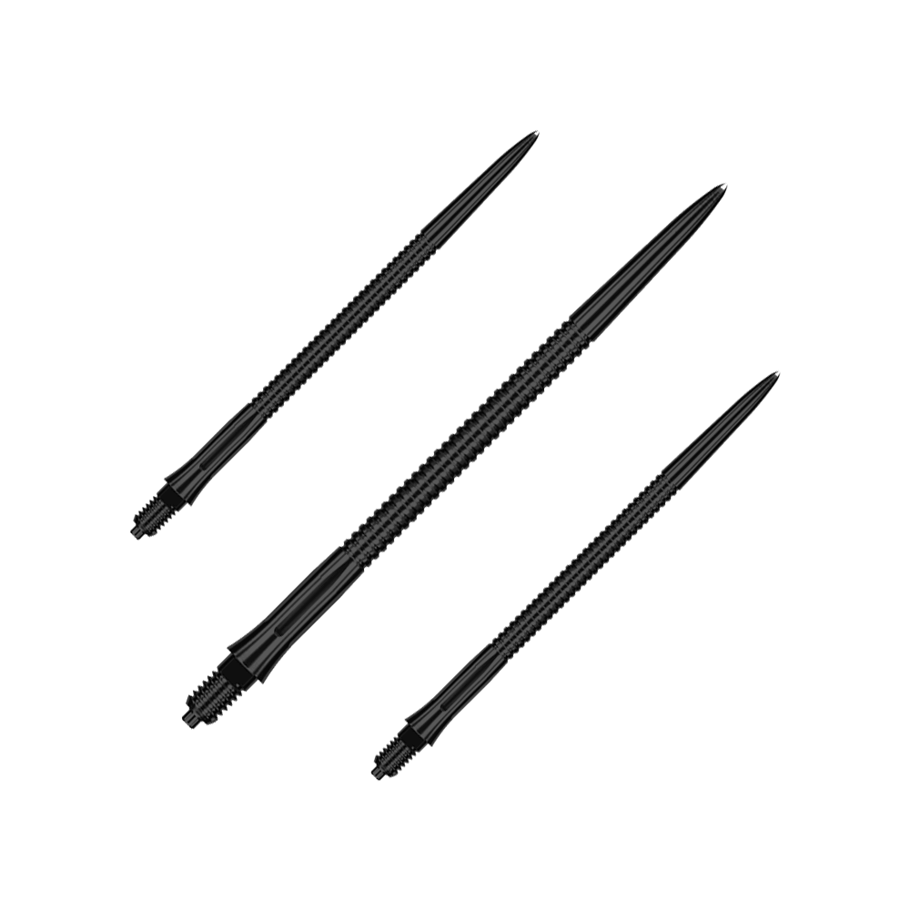 Caliburn EZ-EVO Dartspitzen - Grooved - Schwarz Ein Satz schwarzer Dartspitzen mit Rillenstruktur, 45 mm lang. Sie sind für Dartspiele geeignet.