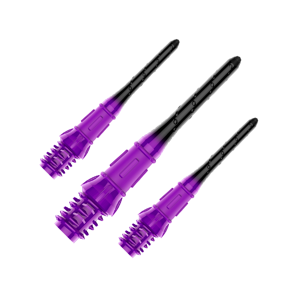 L-Style Premium Lippoint Gradiation Dartspitzen (30er Pack) Zu sehen ist ein Set von L-Style Premium Lippoint Dartspitzen im 30er Pack in Schwarz und Lila. Die Dartspitzen sind speziell für Softdartspiele entwickelt.