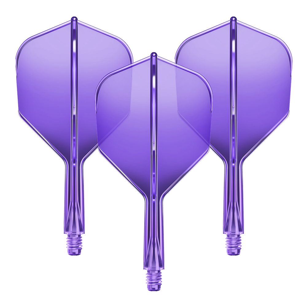GOAT A1R No6 Flight-Shaft-System - Neon Lila Abgebildet ist das GD8000280_GOAT_A1R_No6_Flight-Shaft-System_NeonLila_19mm_1Set. Es scheint ein Dart Flight-Shaft in Neonlila mit einer Länge von 19 mm zu sein.