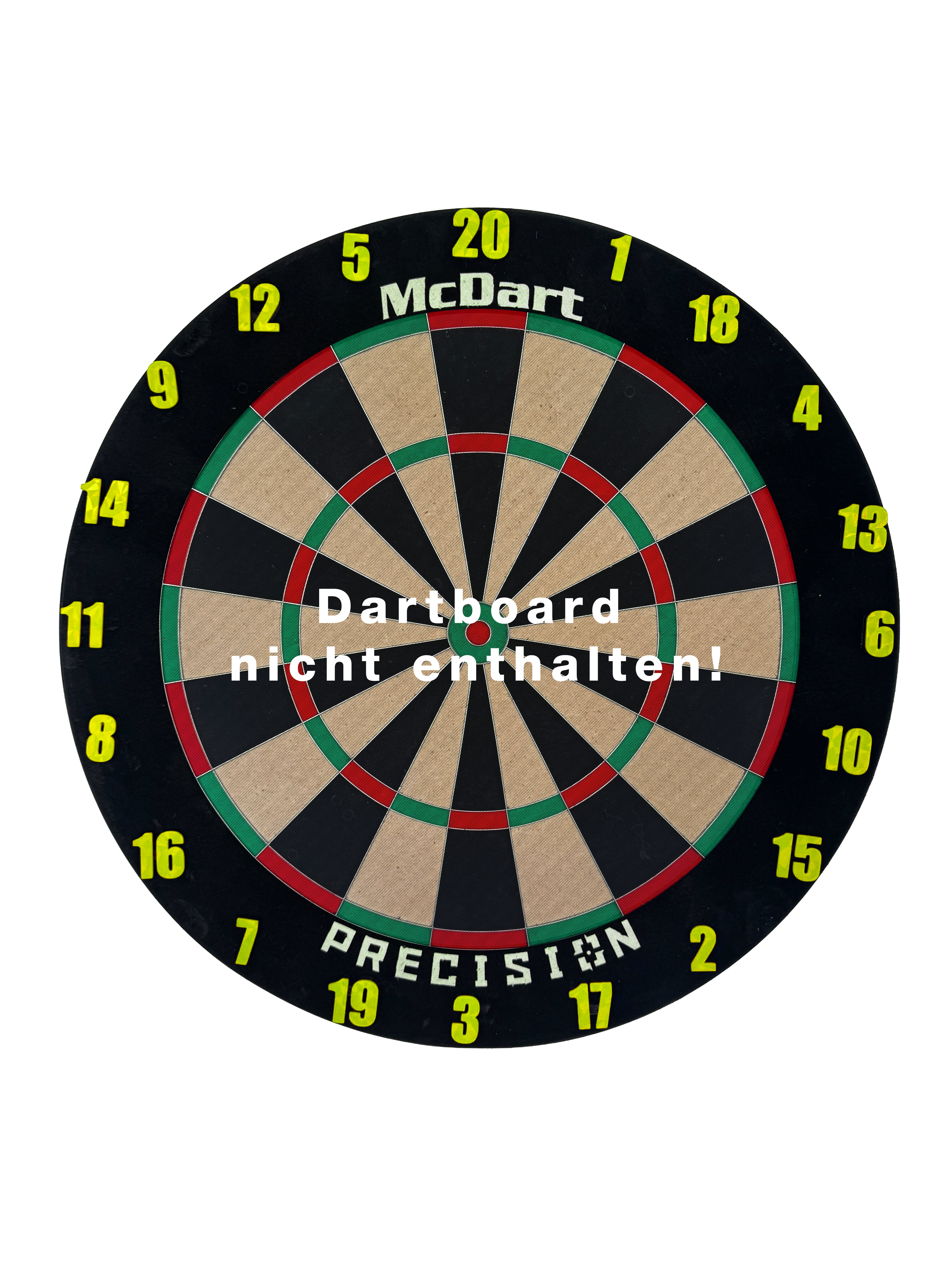 McDart Dartboard Steckzahlen / Zahlenring Classic Auf dem Bild ist ein klassisches gelbes Board zu sehen. Das Board ist einfach und funktional gestaltet.