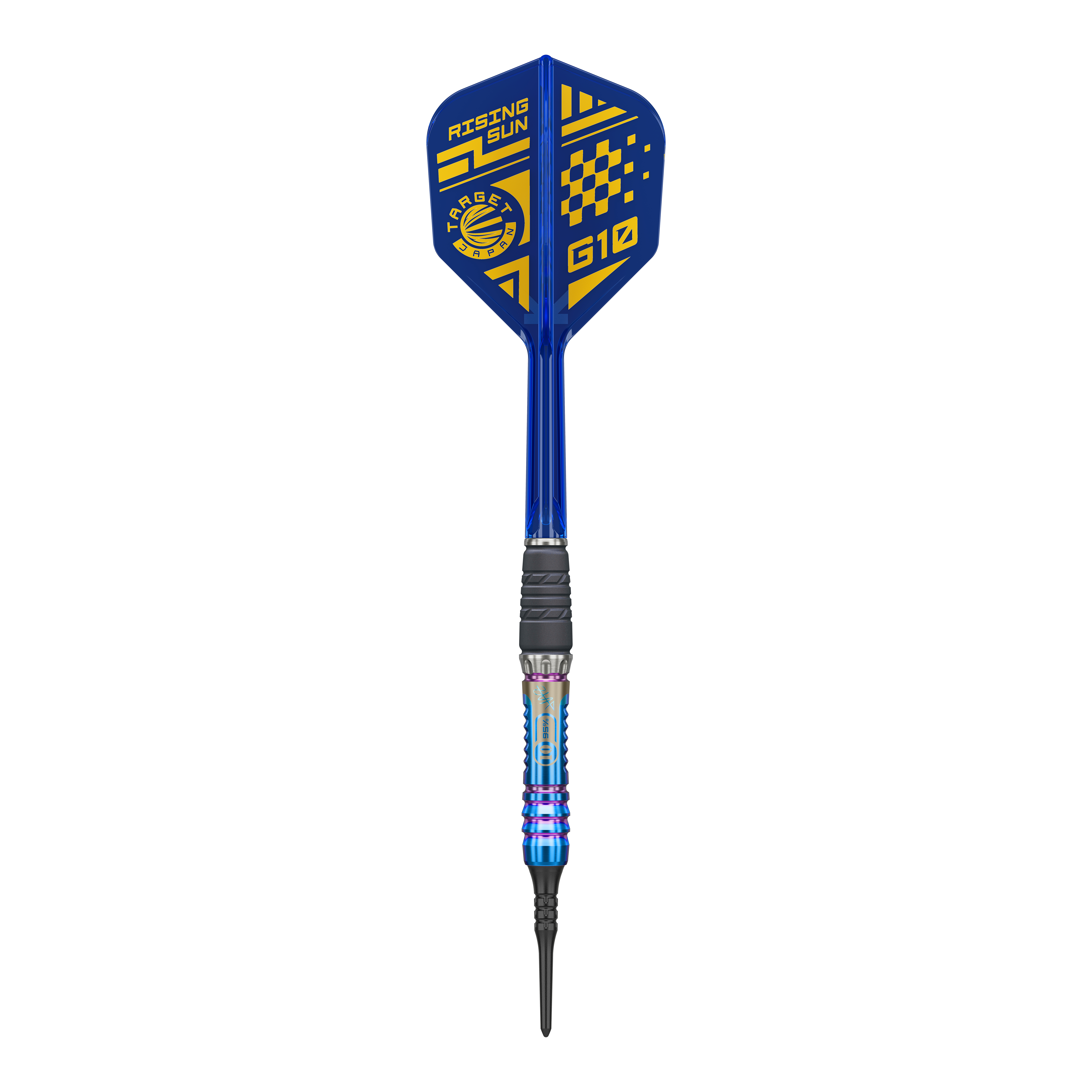 Target Japan Rising Sun GEN10 Softdarts - 21,5g Dieses Bild zeigt den Target Japan Rising Sun GEN10 Softdarts mit 21,5g. Der Dart besticht durch seine auffällige Gestaltung und hervorragende Verarbeitung.