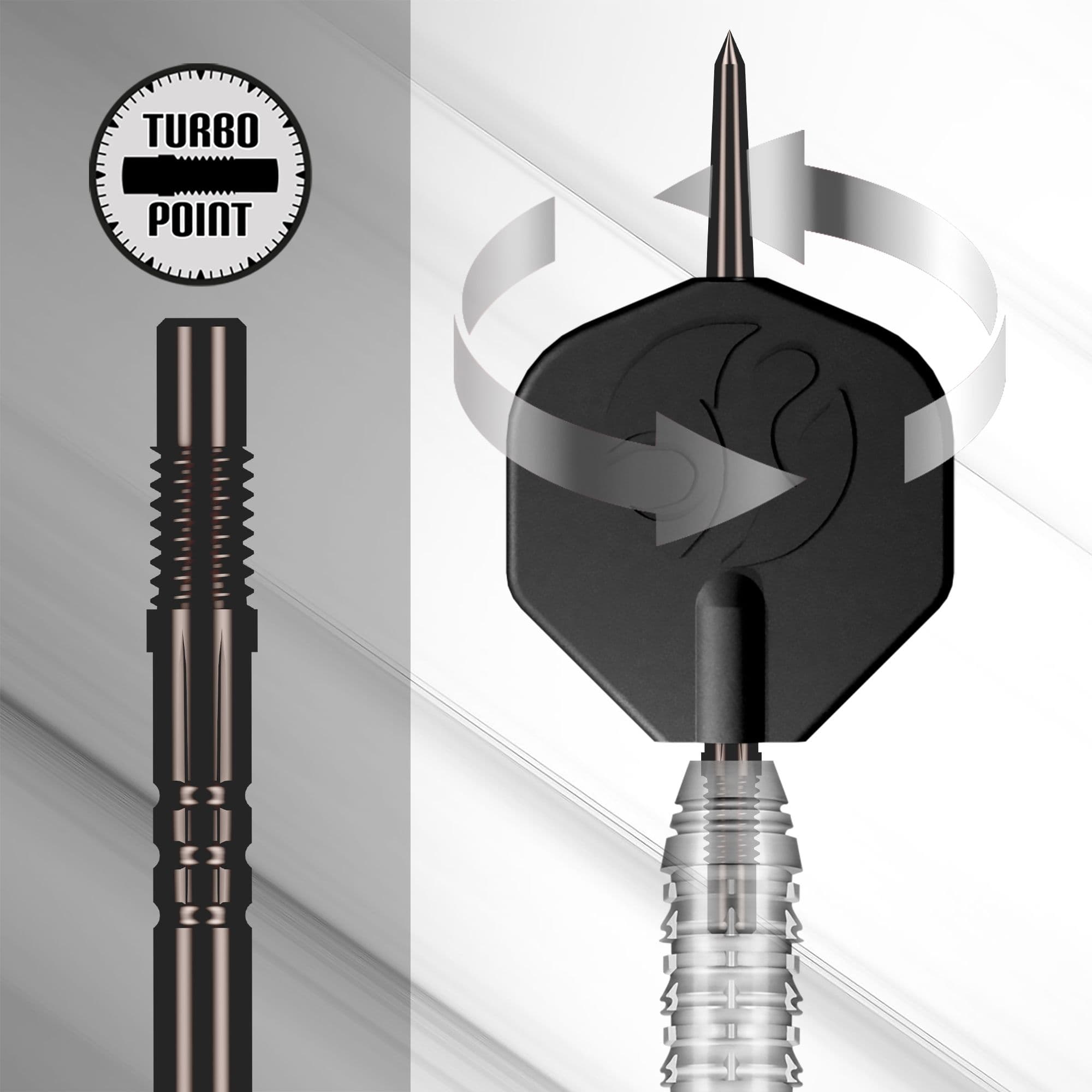 Das Foto zeigt das Shot Turbo Point Tool. Dieses Tool wird für den Wechsel und die Pflege von Dartspitzen verwendet.