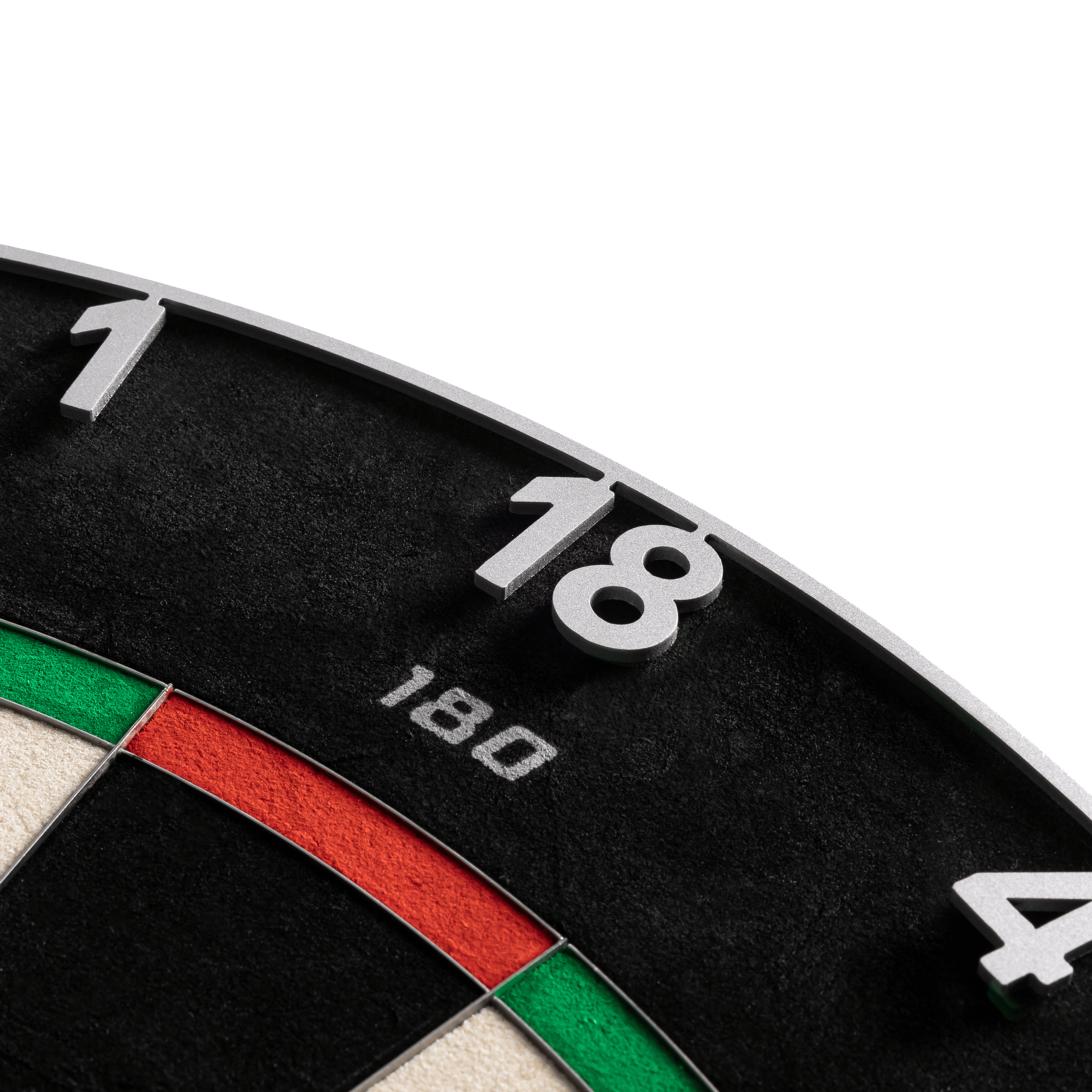 Precise 180 Endorphine Steeldartboard mit Nummernring - Gunmetal Das Precise 180 Endorphine Steeldartboard mit Nummernring in Gunmetal wird dargestellt. Es handelt sich um ein langlebiges und präzises Dartboard für verschiedene Spiellevel.
