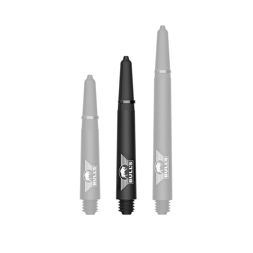Ein schwarzer Capo Carbon Shaft ist abgebildet. Der Schaft hat eine Zwischenlänge von 38 mm.