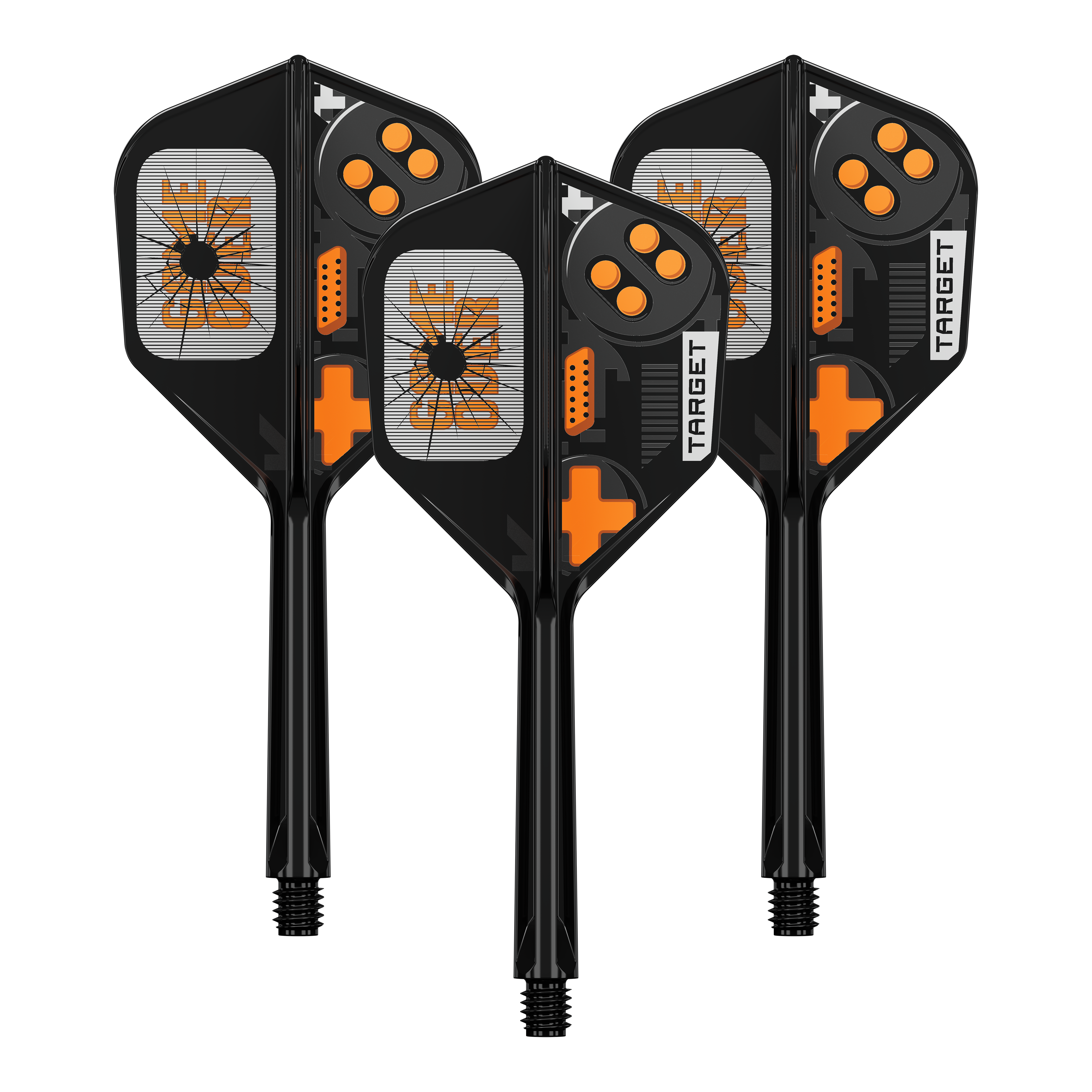Ein Satz Target K-Flex GameOver No6 Flights, 33 mm. Die Flights werden im Bild dargestellt.