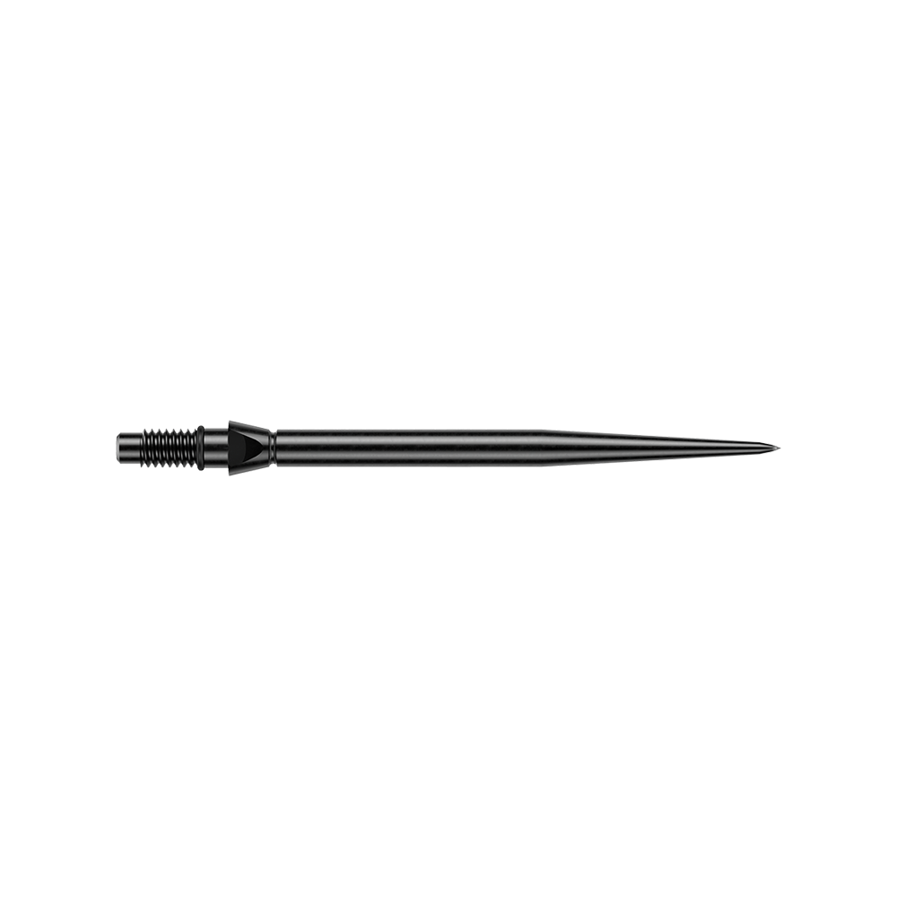 Winmau Switch Point Smooth Steeldartspitzen - Black Glatt verarbeitete schwarze Steeldartspitzen mit einer Länge von 30 mm. Das Bild zeigt die Winmau Switch Point Smooth Black Spitzen.