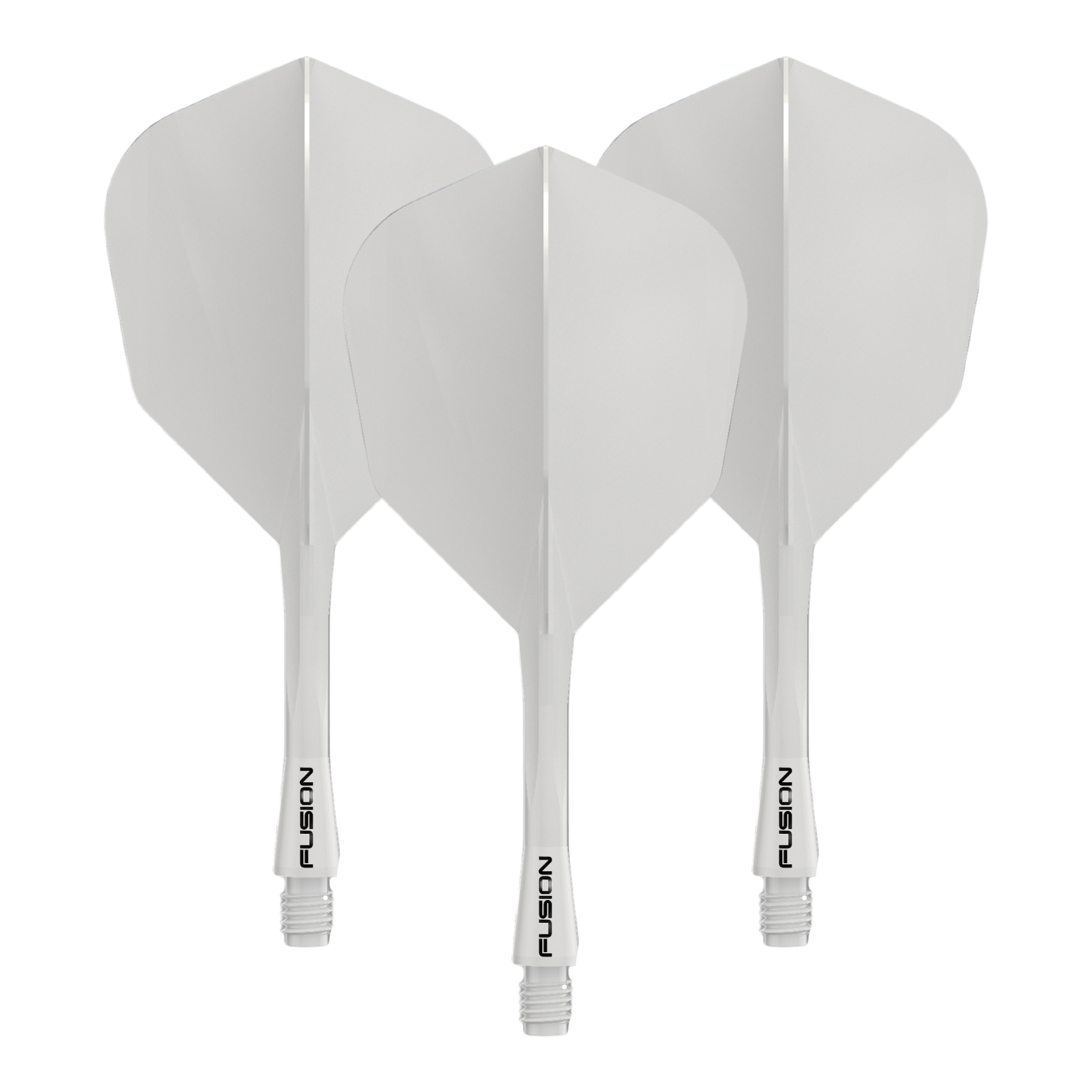 Winmau Fusion Flight-Shaft-System No6 Solid White Zu sehen ist das Winmau Fusion Flight Shaft System No6 in Weiß, 28mm, als Set. Das Produkt wird wahrscheinlich für Dartpfeile verwendet.
