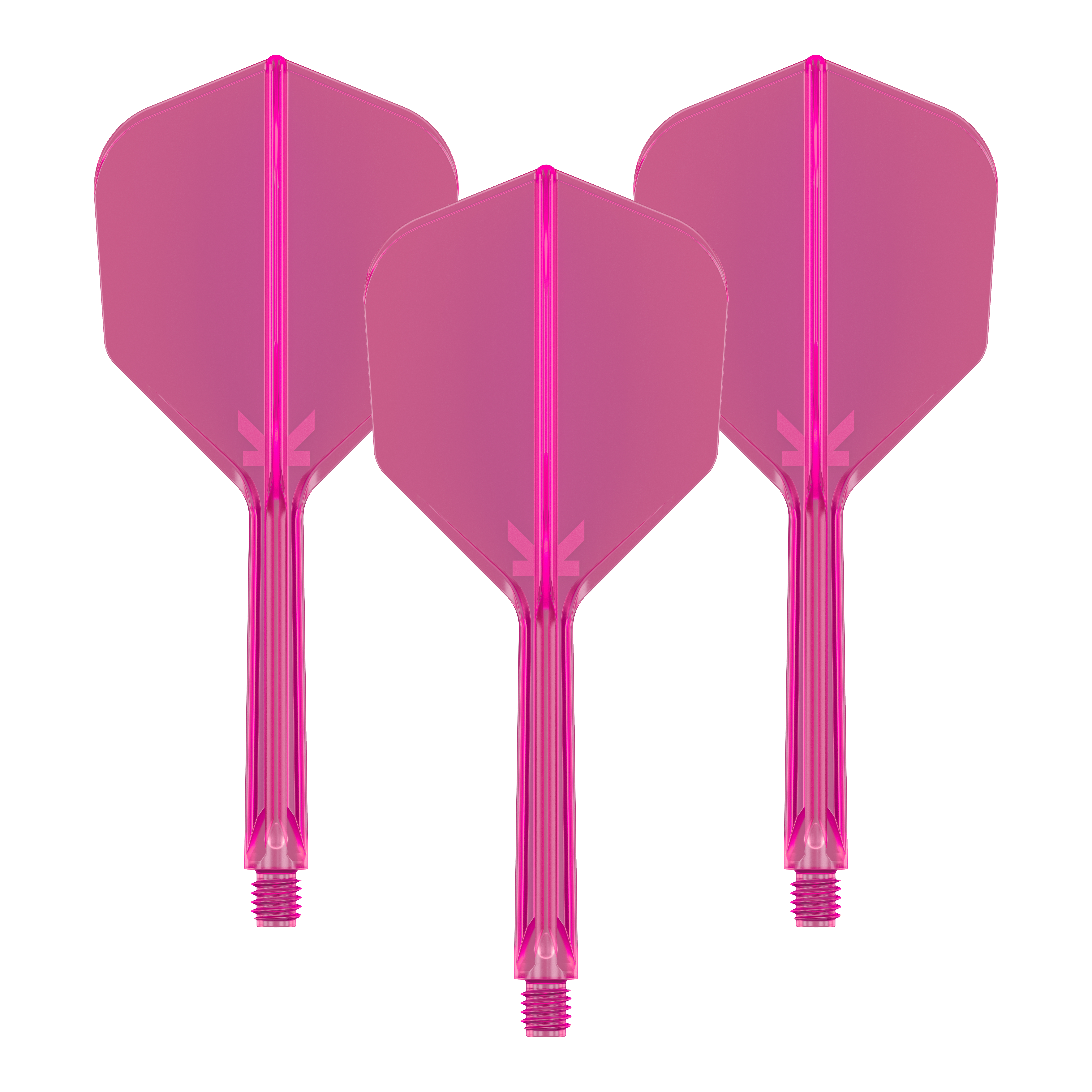 Abgebildet ist das Produkt Target K-Flex No6 Flight System in Neonpink, 33mm, 1 Set. Das Bild zeigt das Flight System für Dartpfeile.