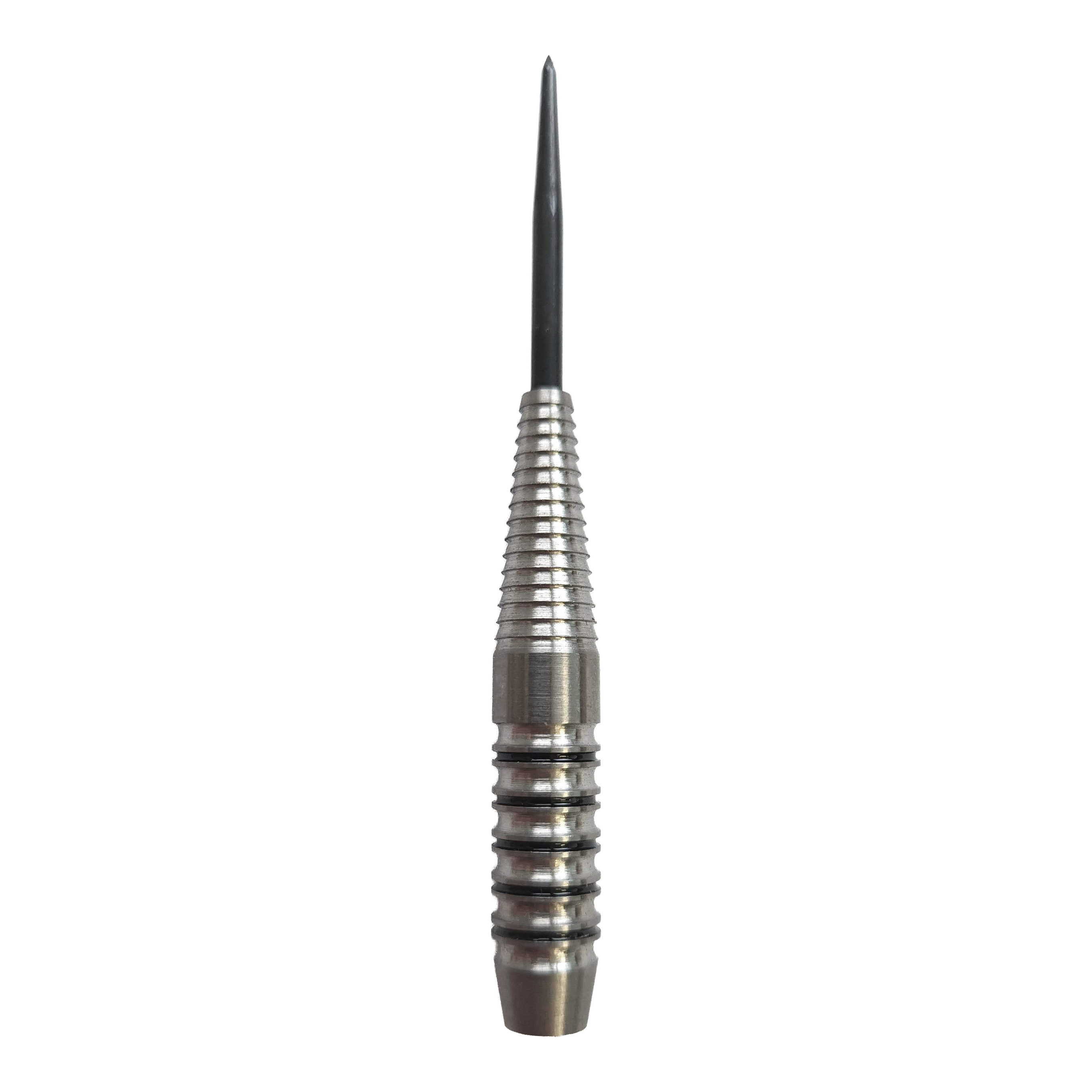 McDart Black Ring Shark Steeldart-Barrels - 24g Das Bild zeigt die McDart Black Ring Shark Steeldart-Barrels mit einem Gewicht von 24g. Die Oberfläche ist besonders griffig gestaltet.