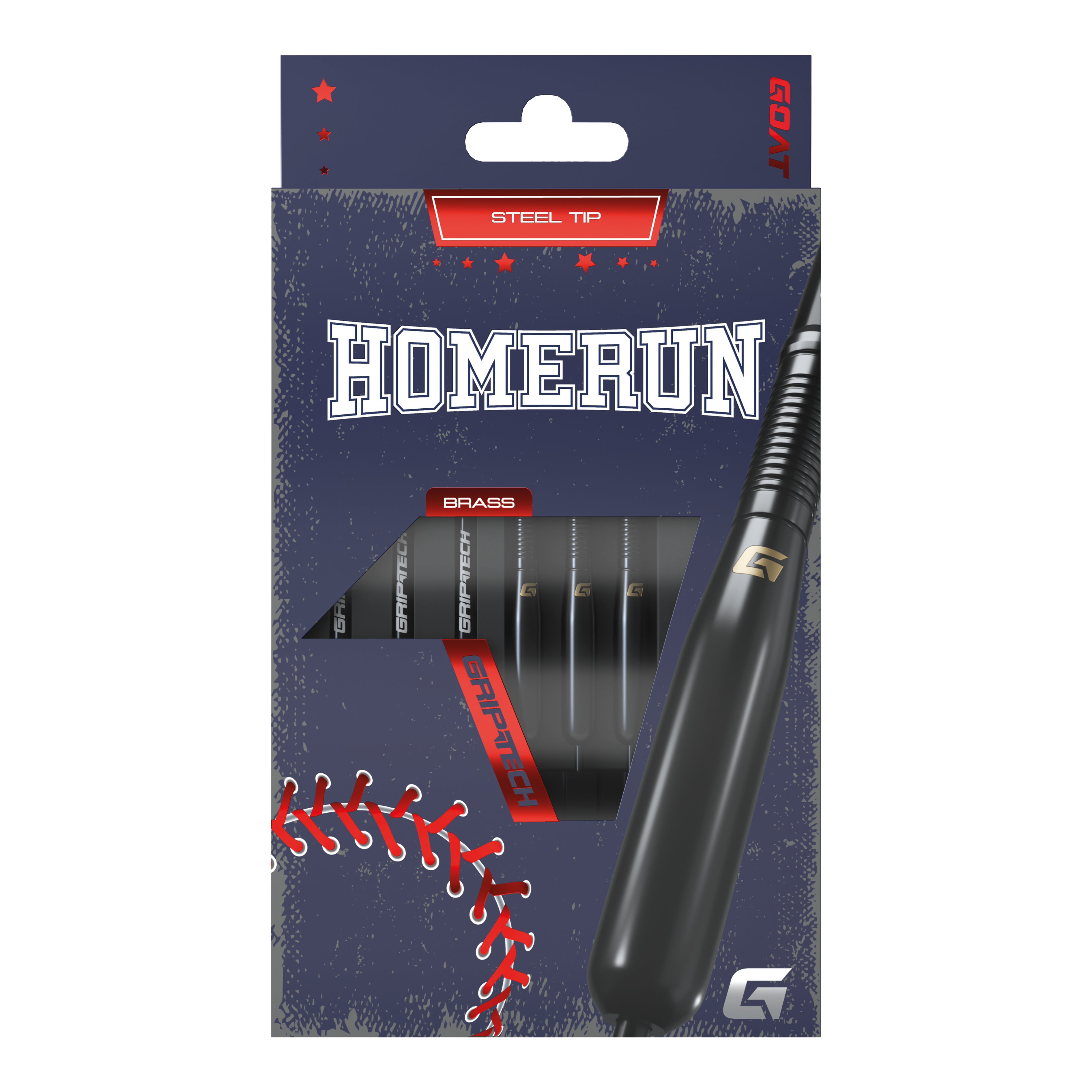 GOAT Homerun Baseball Black Brass Steeldarts - 15g