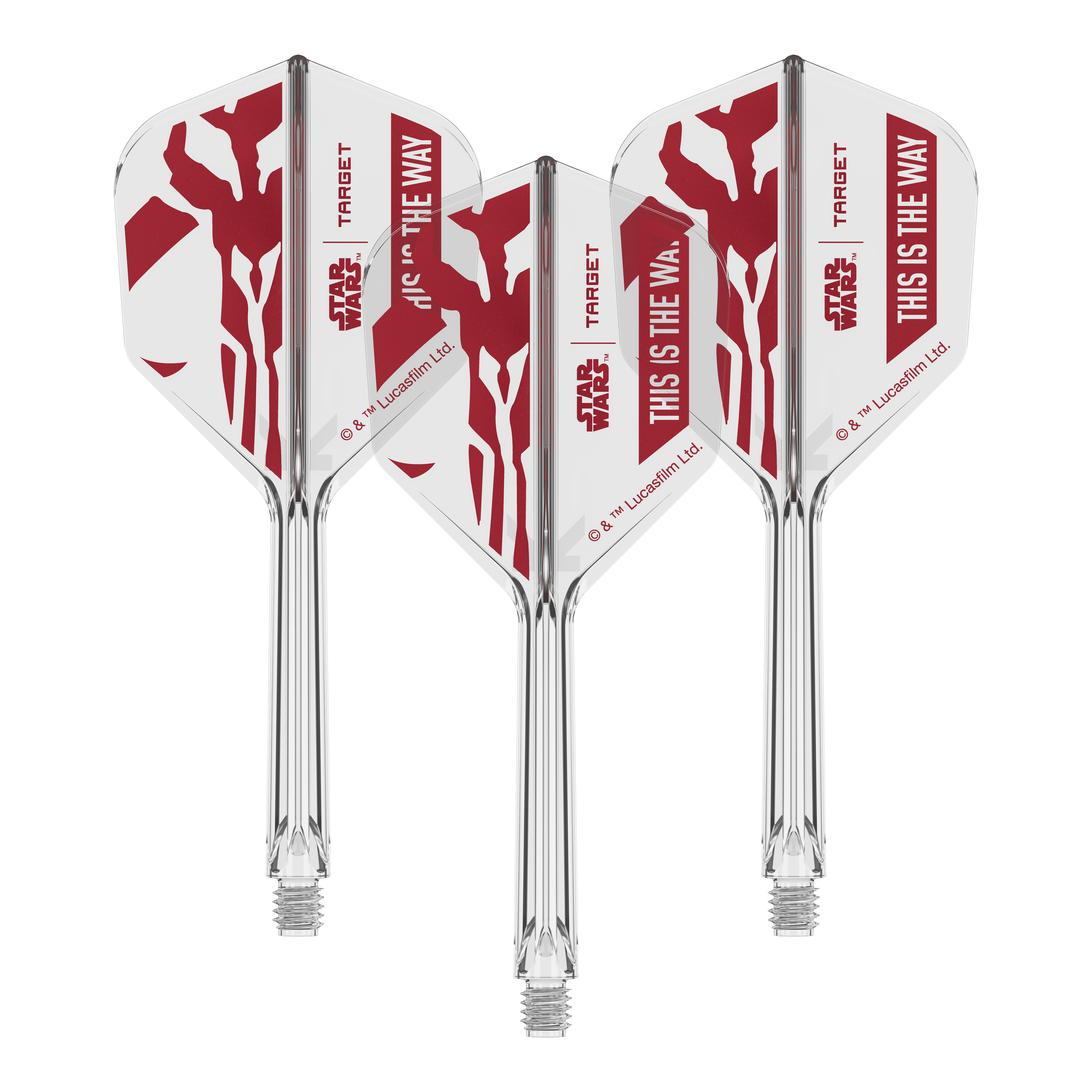 Zu sehen ist '410625_Target_StarWars_K-Flex_ThisIsTheWay_No6_Flights_33mm_2b'. Es handelt sich vermutlich um weitere 'This Is The Way' Dart-Flights.
