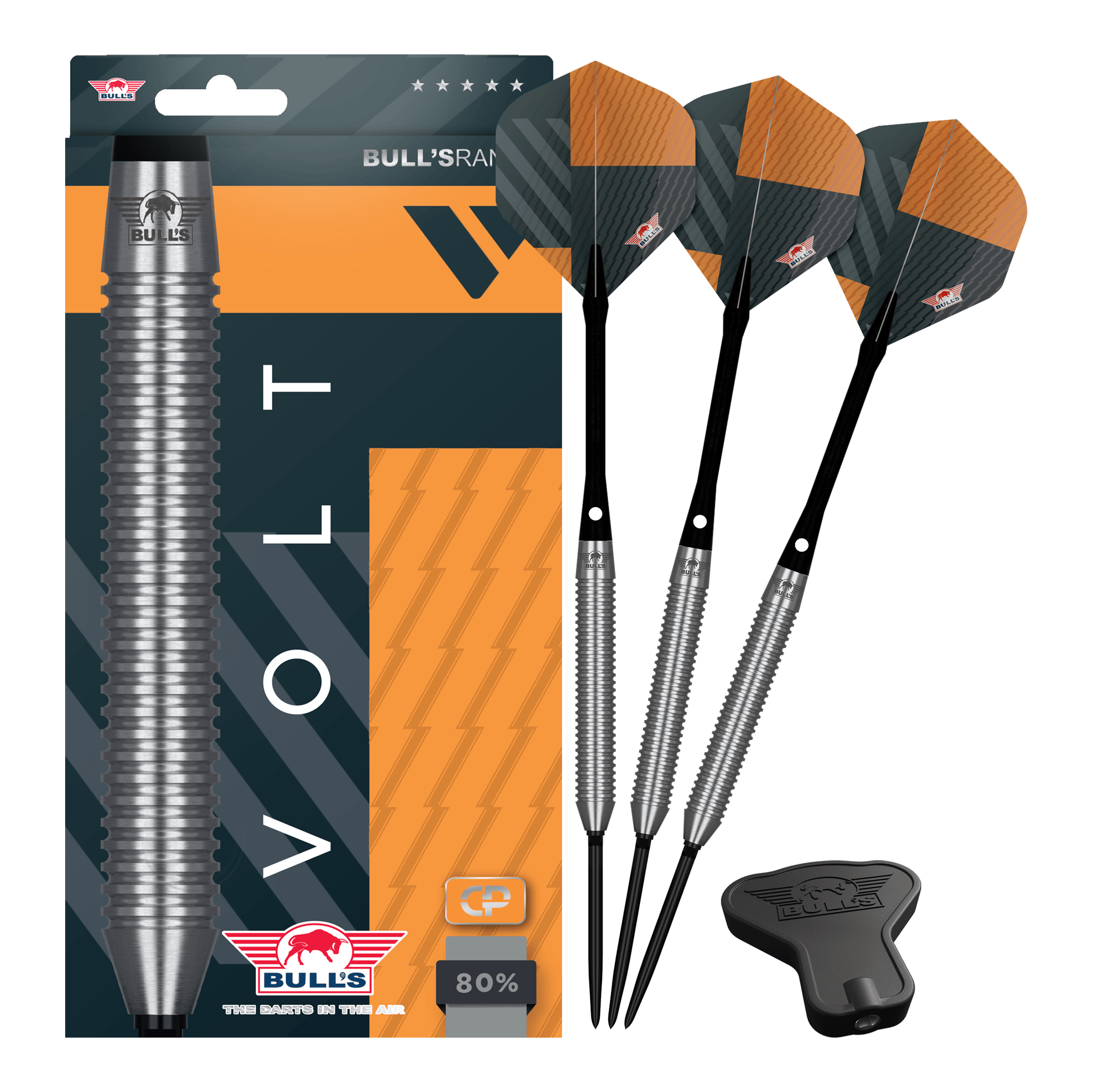 Bulls NL Volt Orange Convertible Point Steeldarts Bulls NL Volt Orange Convertible Point Steeldarts