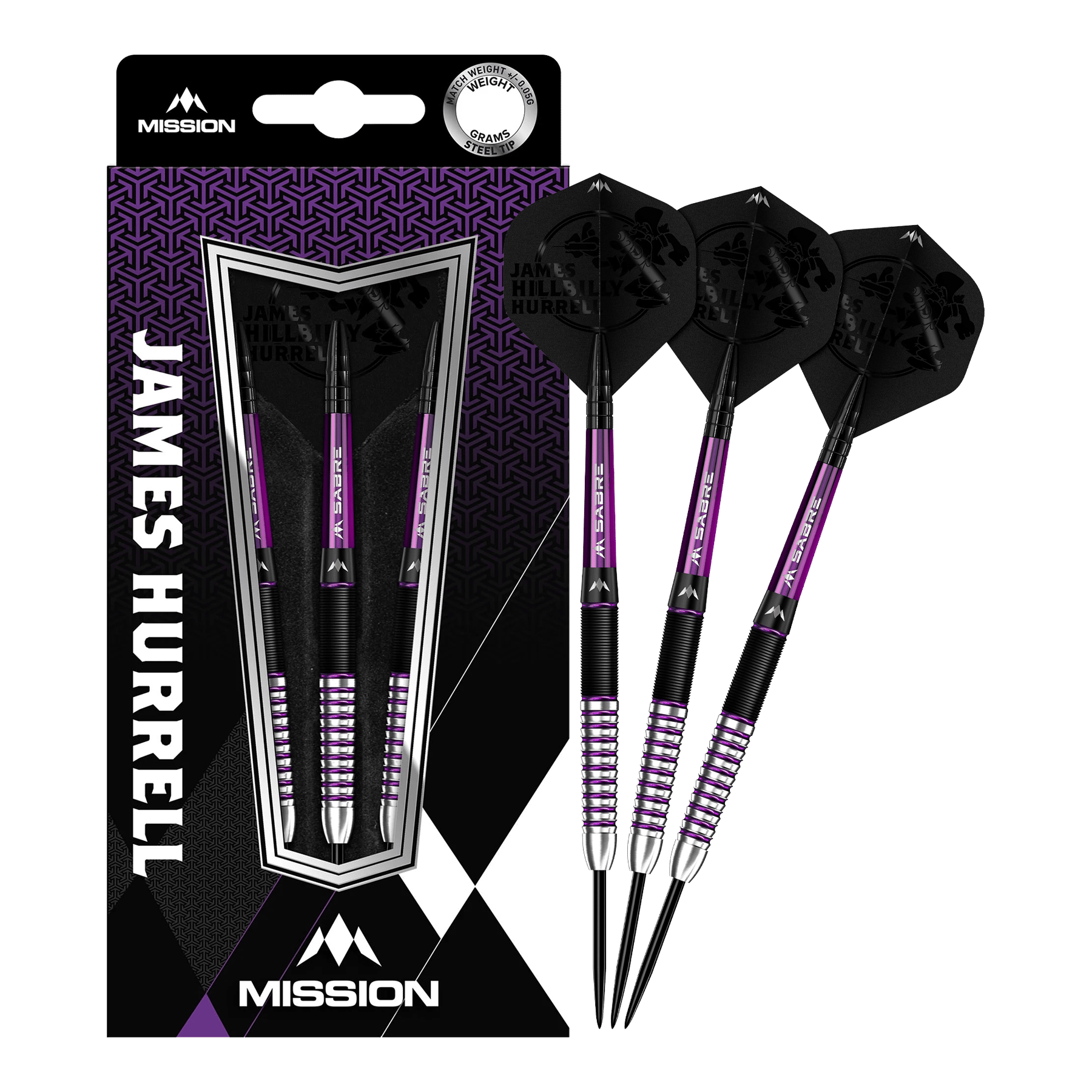 Mission James Hurrell Hillbilly Black Purple Steeldarts