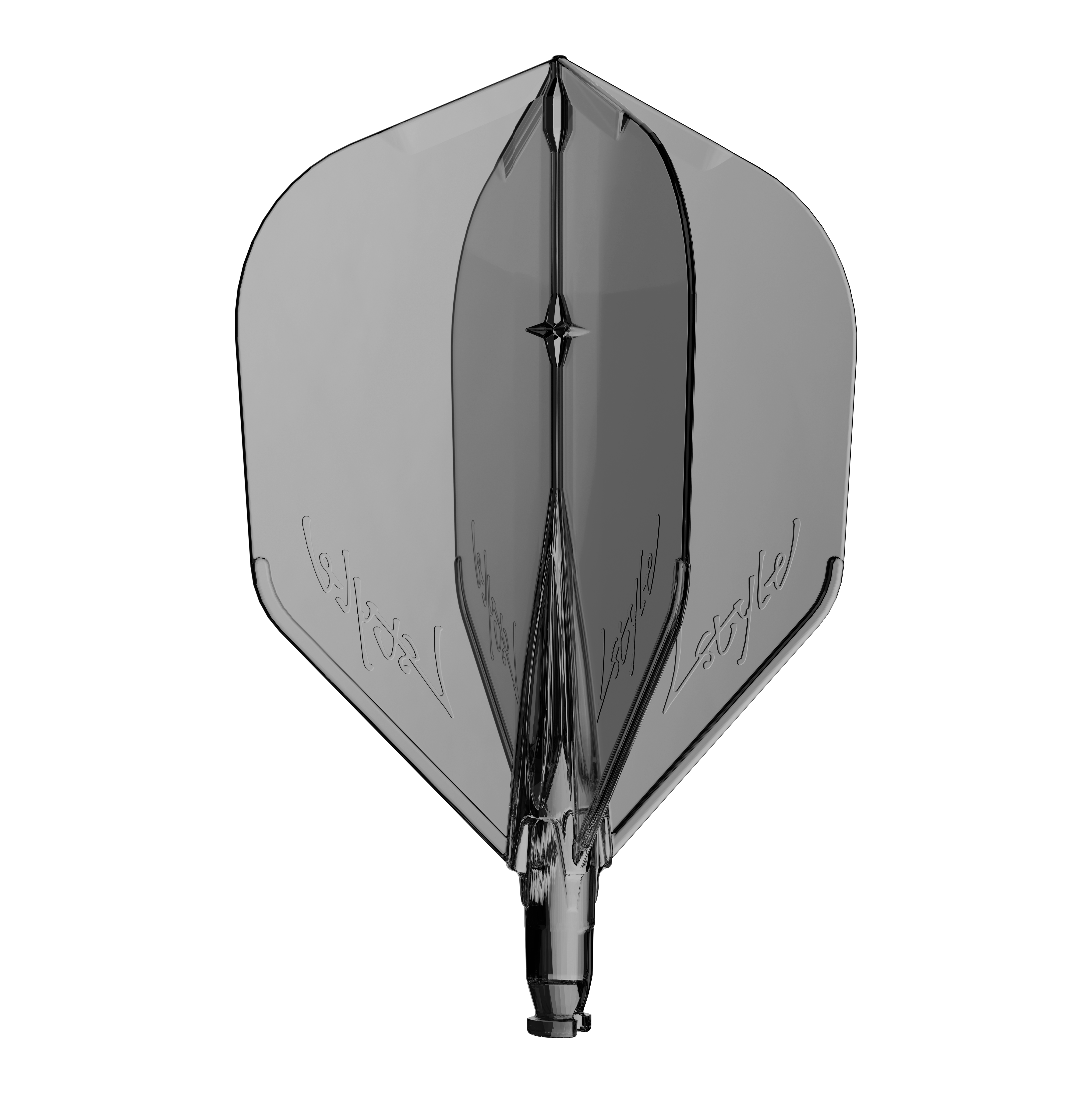 L-Style L-System L3 Ersatzflight Ein Ersatzflight für Dartpfeile in klarem Schwarz ist abgebildet.