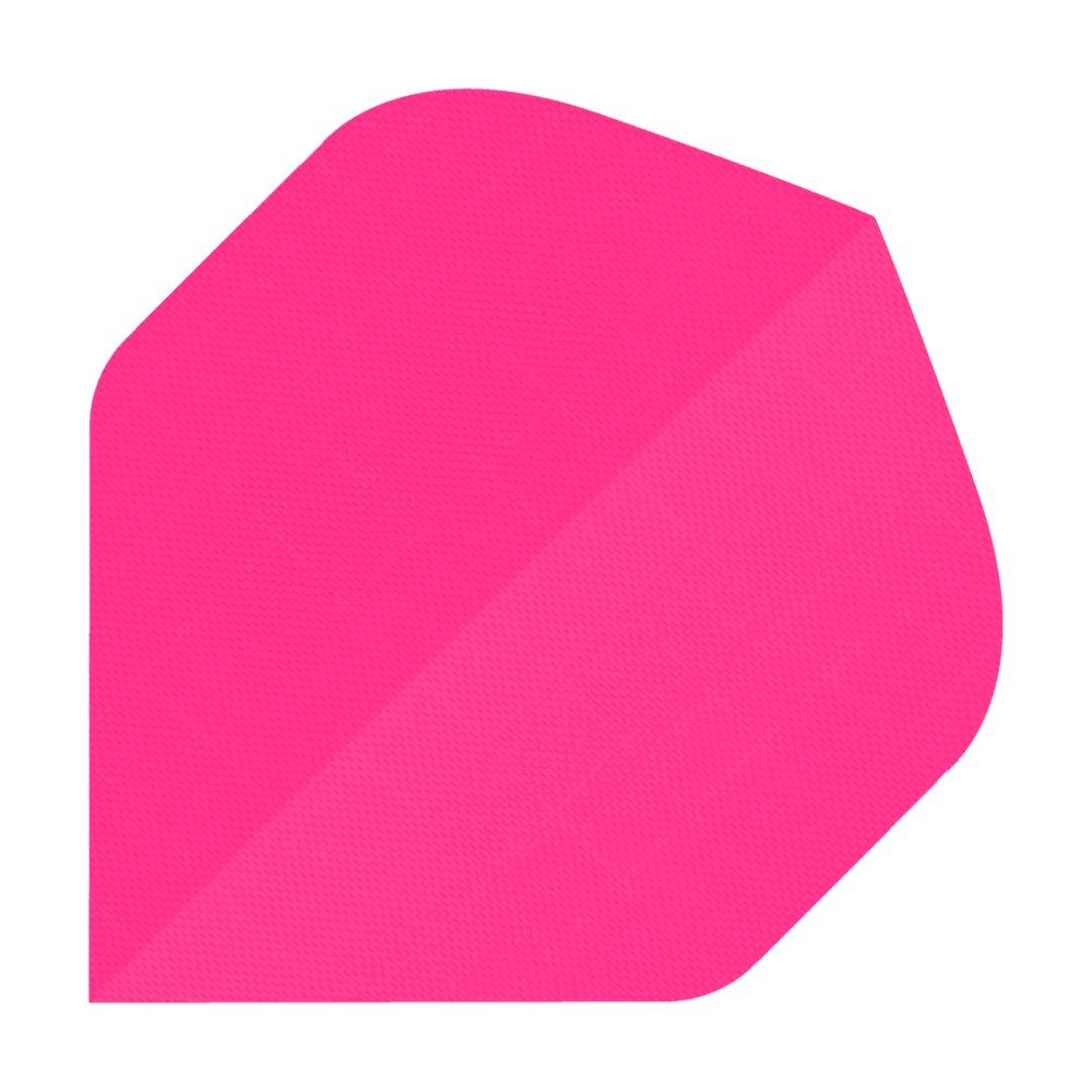 Das Bild zeigt einen Dartflight aus Nylon-Stoff in leuchtendem Neonpink. Die Oberfläche wirkt leicht strukturiert und robust.