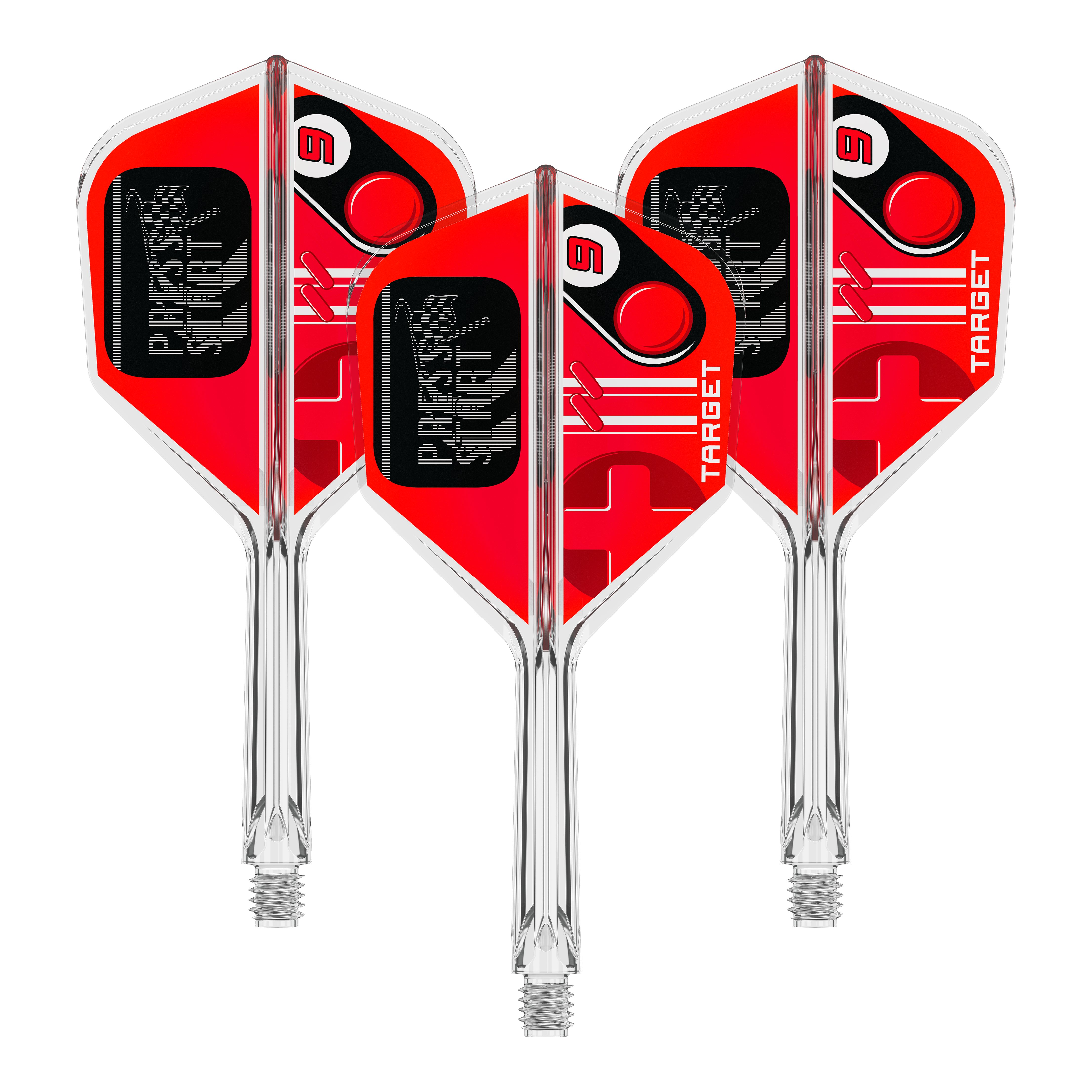 Abgebildet ist ein Set Flights für Darts mit der Bezeichnung 410583 Target K-Flex PressStart No6 26mm. Es handelt sich um Zubehör für Dartpfeile.